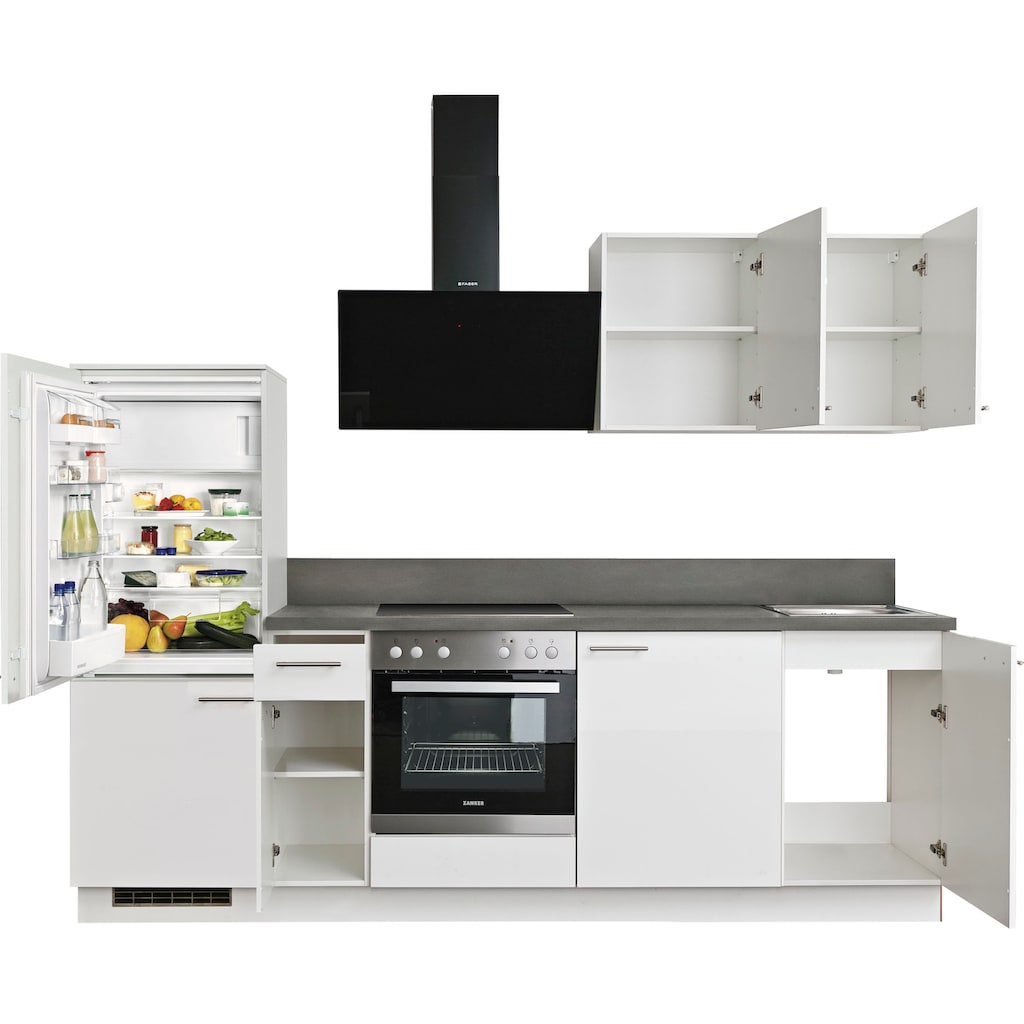 Express Küchen Küchenzeile »Scafa«, vormontiert, mit Vollauszug und Soft-Close-Funktion, Stellbreite 260 cm