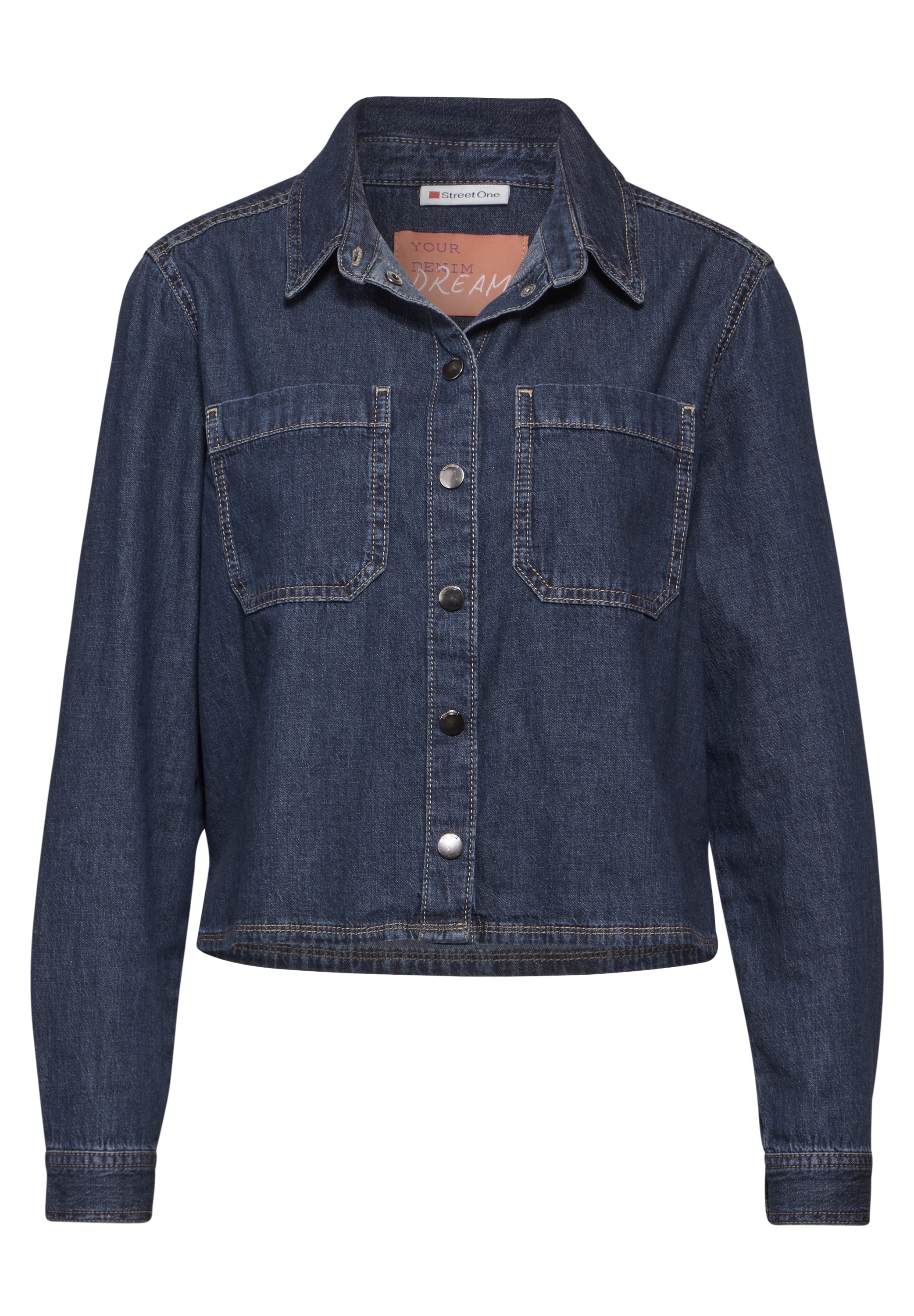 STREET ONE Jeansbluse, in Denim-Optik