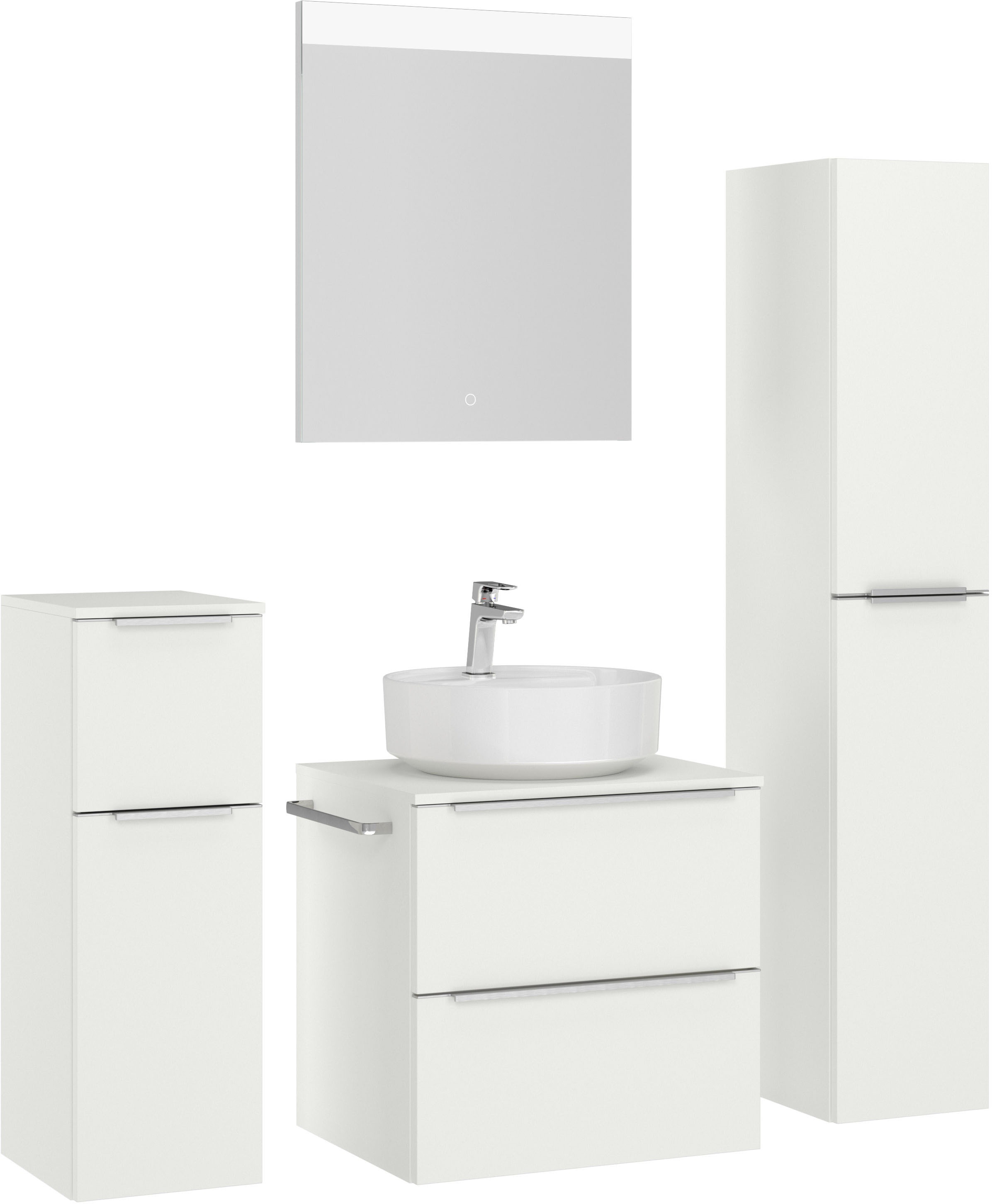 nobilia® Badmöbel-Set »Alvene« vormontiert, mit Soft-Close, 4 Stk. tlg.