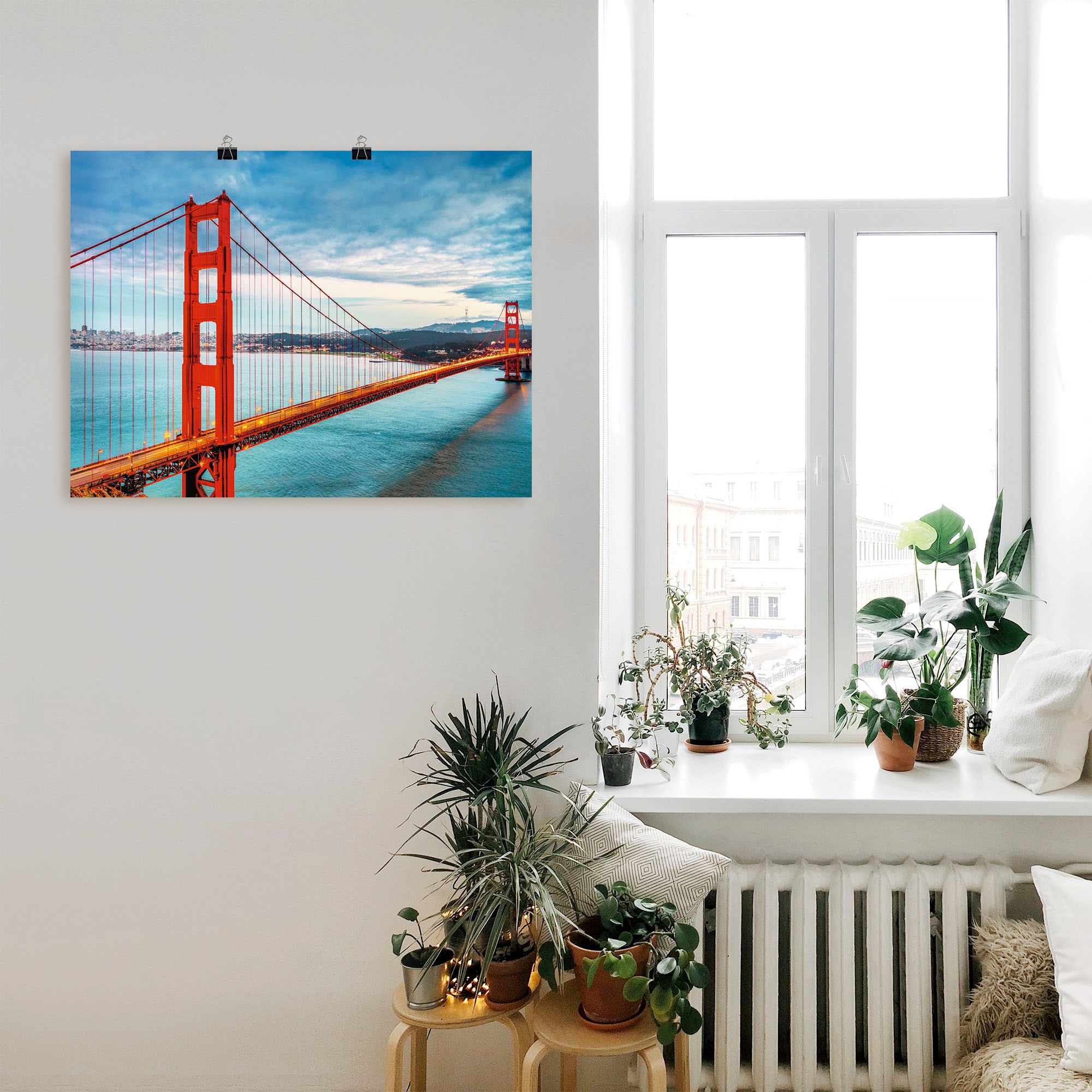 Artland Wandbild »Golden Gate Bridge«, Brücken, (1 St.), als Alubild, Outdoorbild, Leinwandbild, Poster, Wandaufkleber