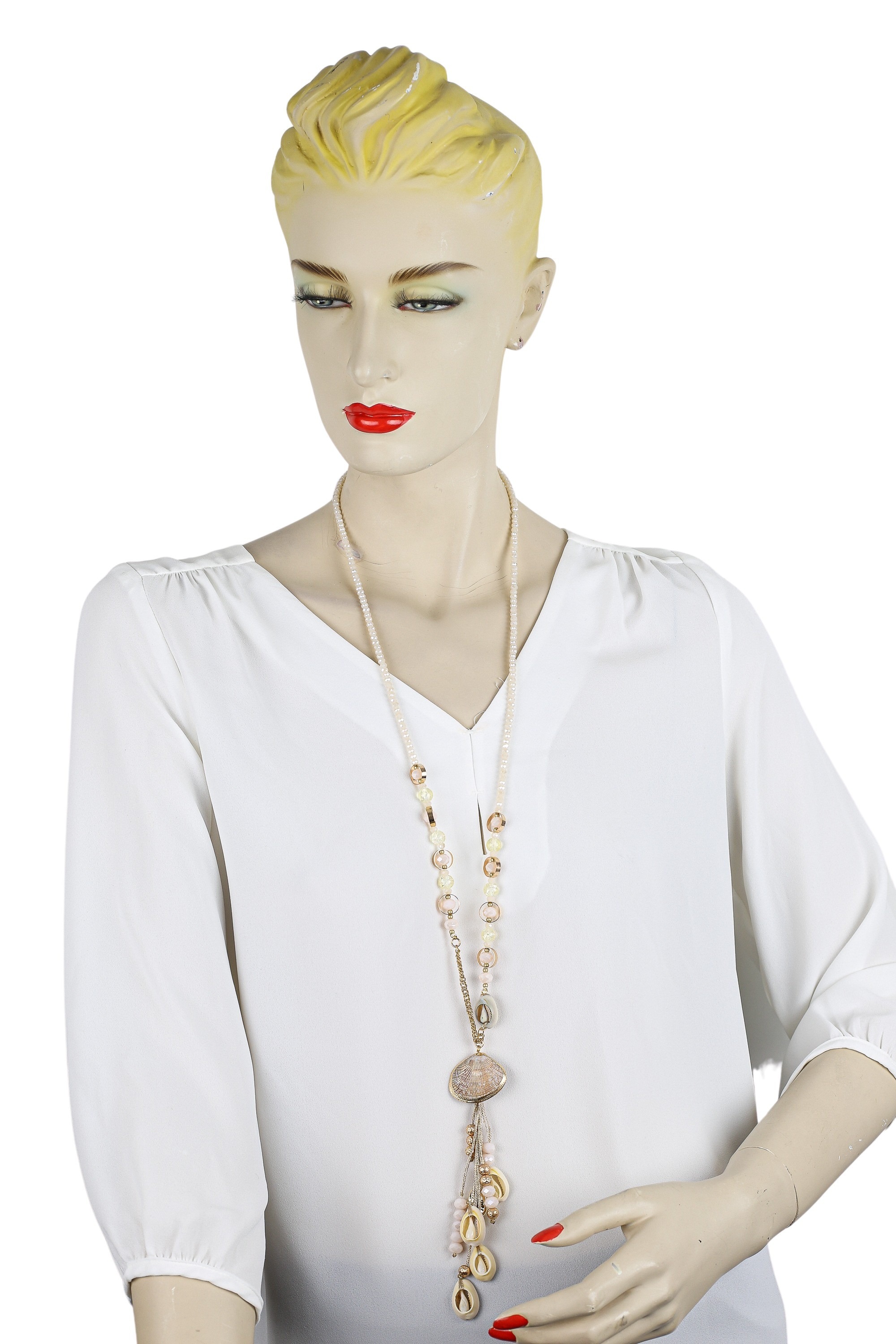 COLLEZIONE ALESSANDRO Lange Kette »Jade«, mit echten Muscheln
