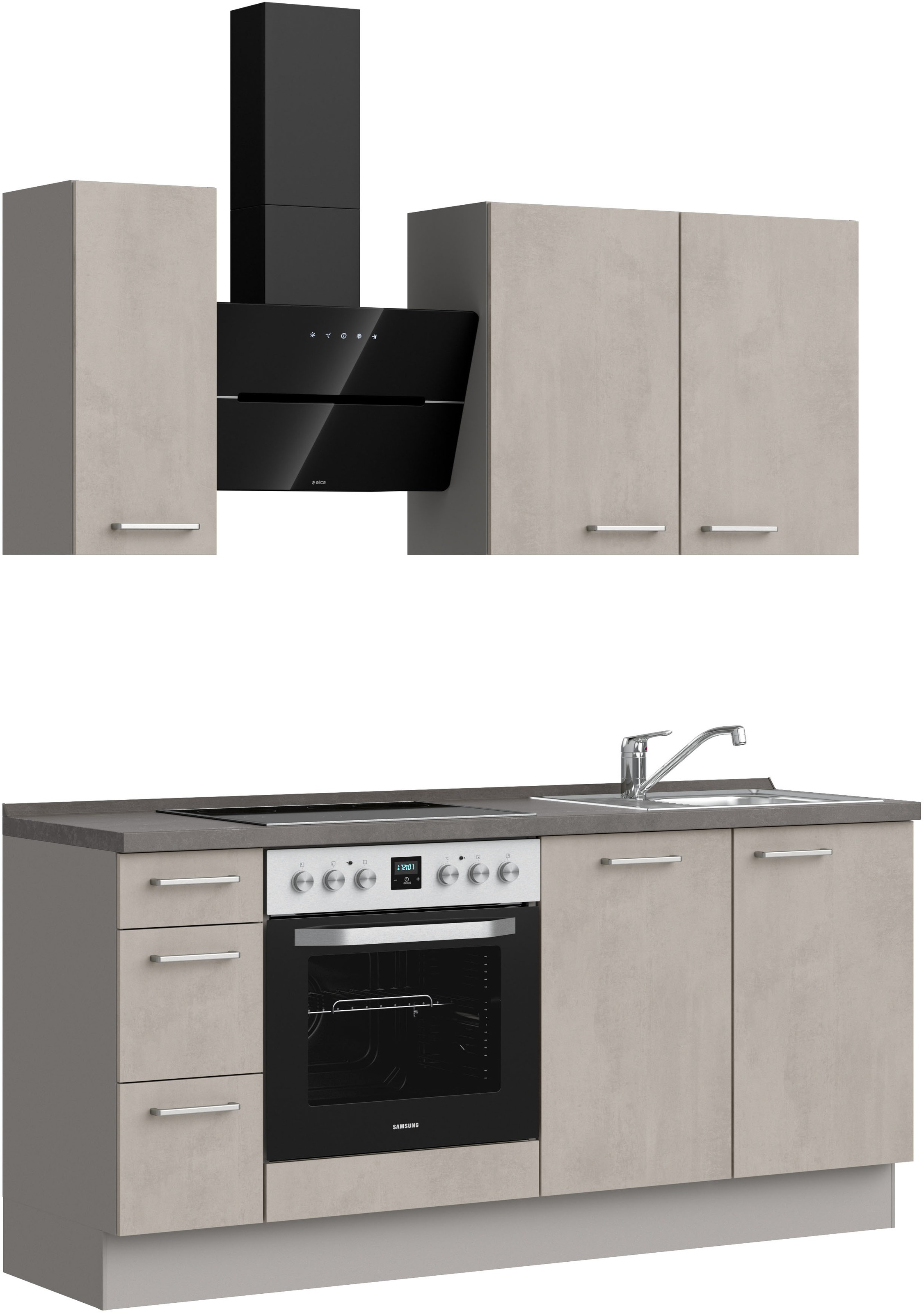 nobilia® Küchenzeile »"Riva II"«, vormontiert, Ausrichtung wählbar, Breite 180 cm, wahlw. mit E-Geräten