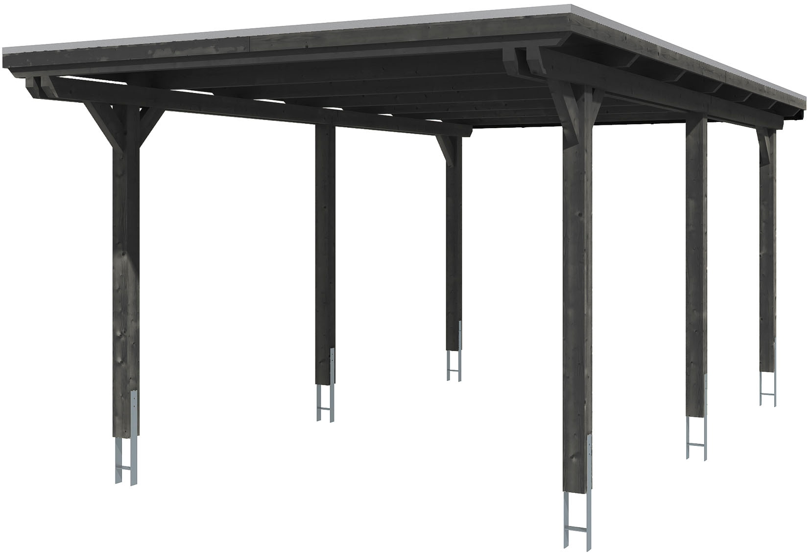 Skanholz Einzelcarport "Emsland" Massivholz 291 cm Anthrazit