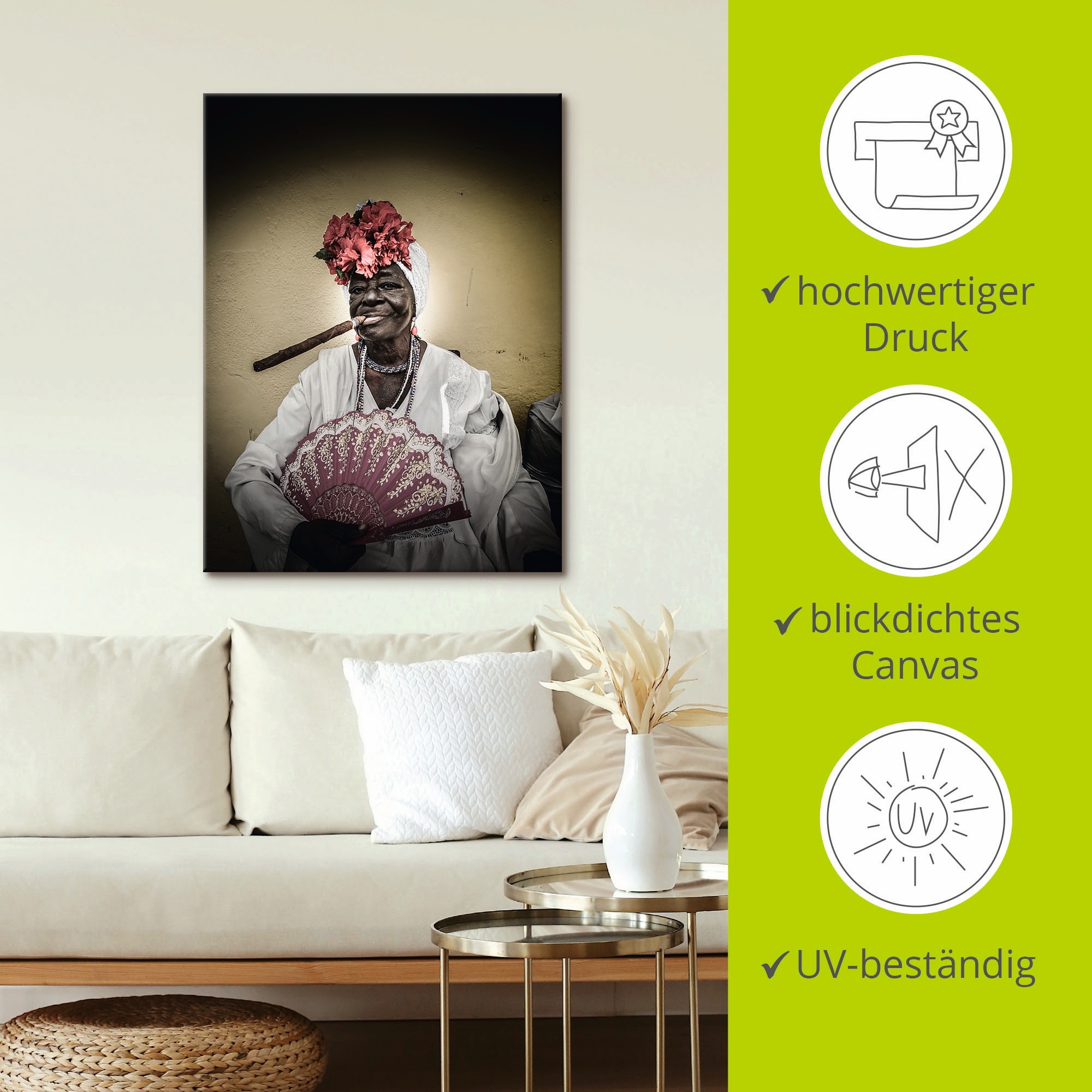 Artland Wandbild »Havanna«, Frau, (1 St.), als Alubild, Leinwandbild, Wandaufkleber oder Poster in versch. Größen