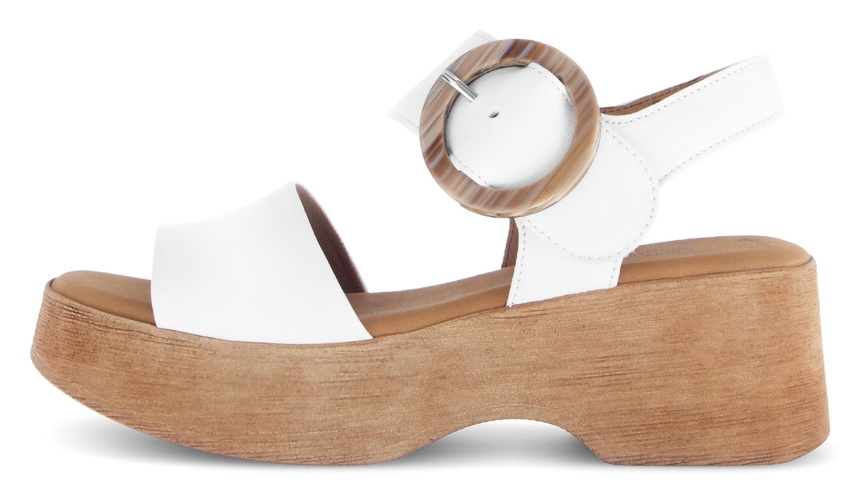 Gabor Sandalette, Sommerschuh, Riemchensandale mit Plateau in Holzoptik