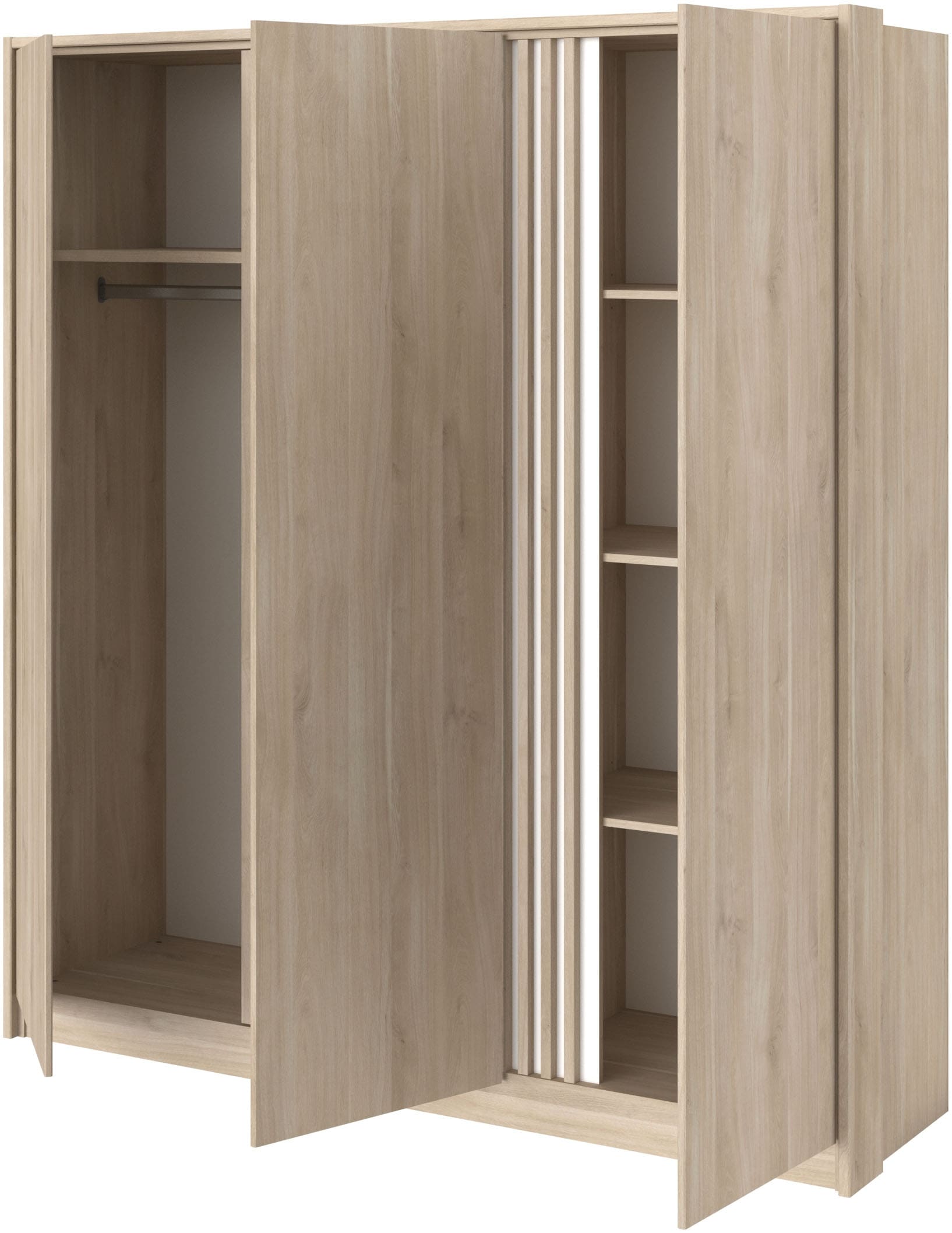 Parisot Schlafzimmer-Set »Parisot Escale«, (3 tlg.), Einsatz im Kleiderschrank drehbar - Eiche oder Weiss, viel Stauraum