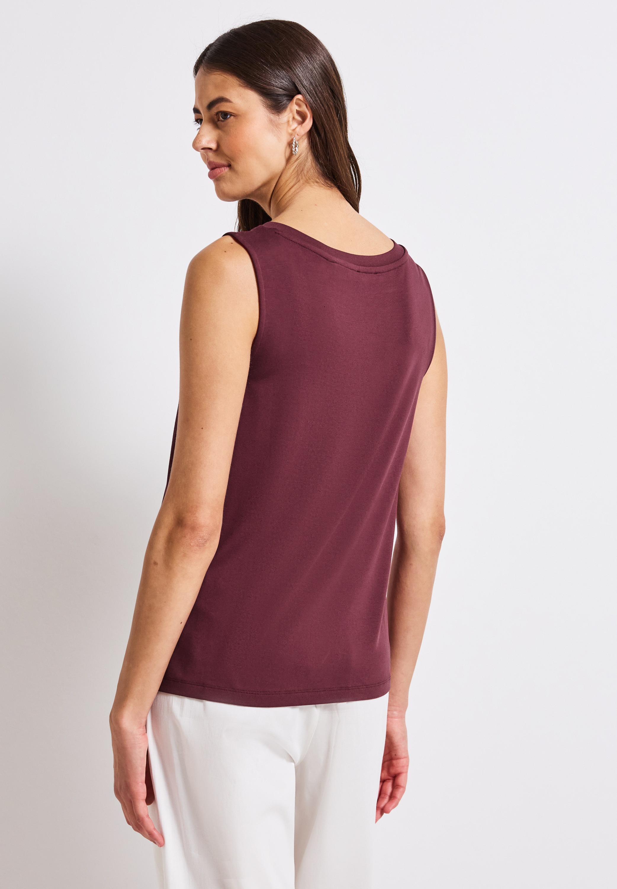 STREET ONE T-Shirt aus elastischem Materialmix günstig online kaufen