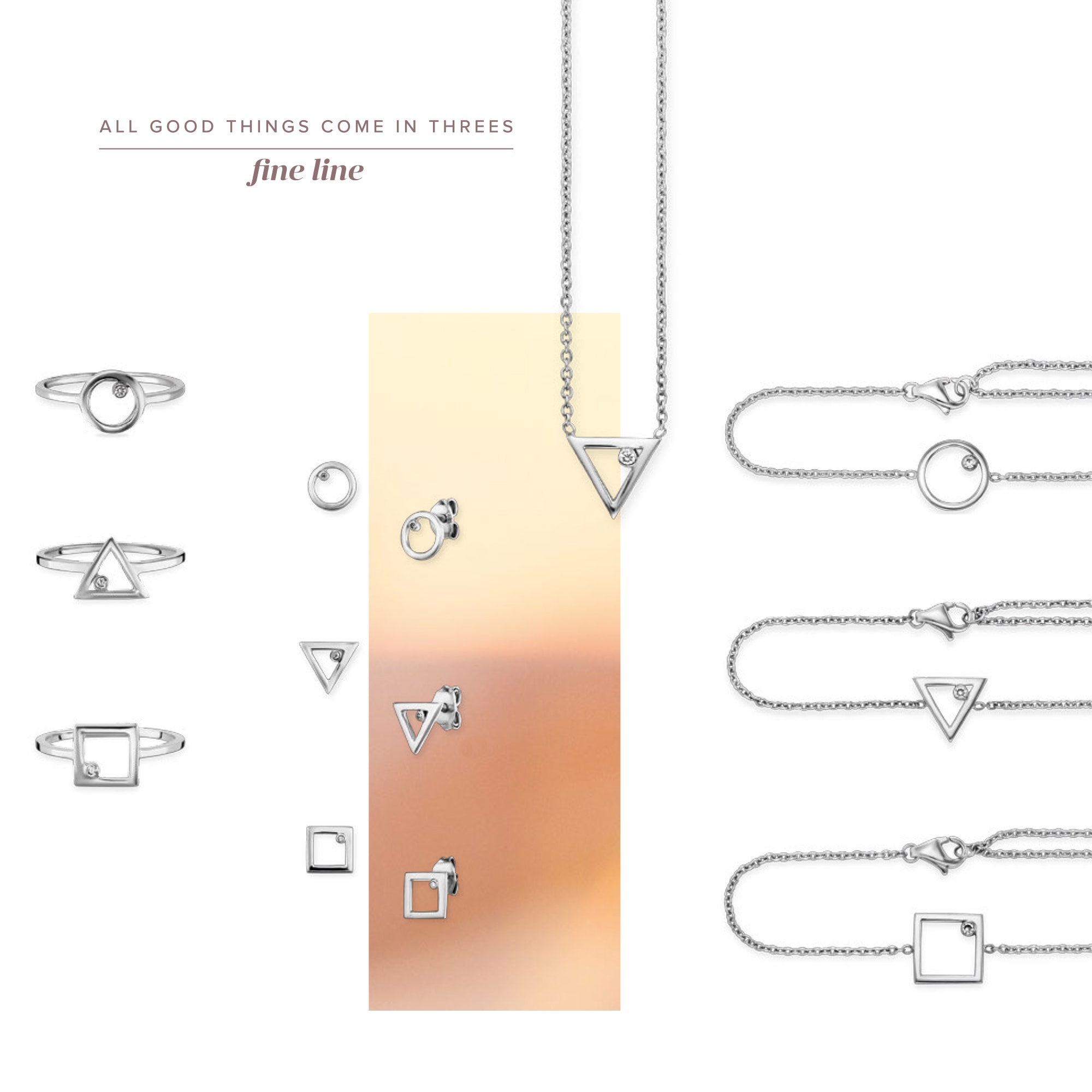 CAÏ Armband »925 Sterling Silber rhodiniert Zirkonia Kreis«