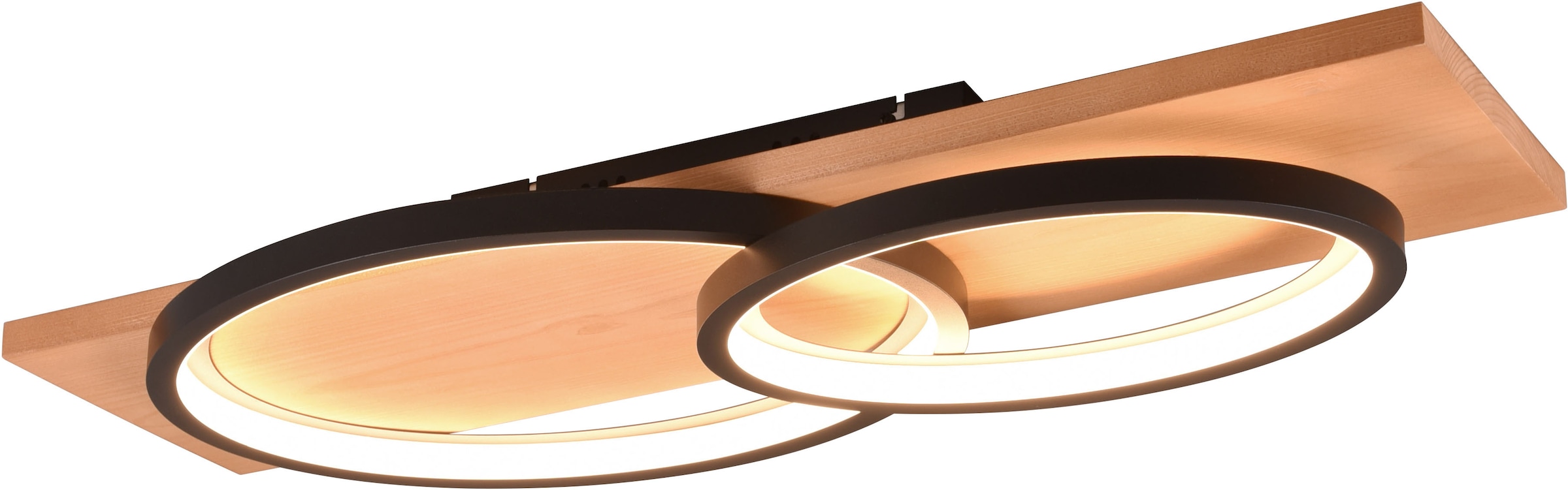 LED Deckenleuchte »BARCA, dimmbare Deckenlampe aus Holz & Metall mit indirektem...