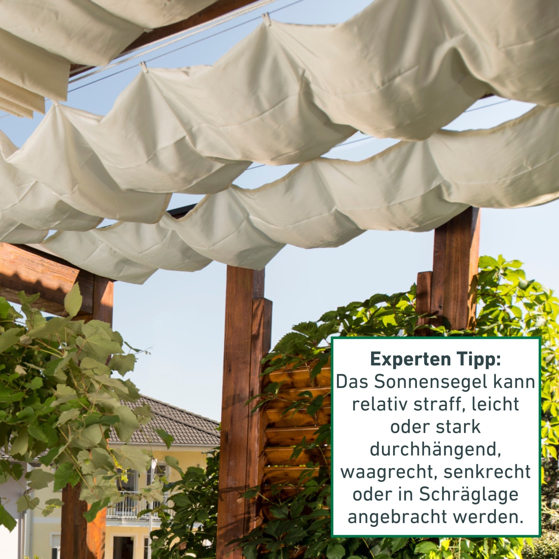 Windhager Sonnensegel für Seilspannmarkise, inklusive Laufhaken, 4,2x1,4 m