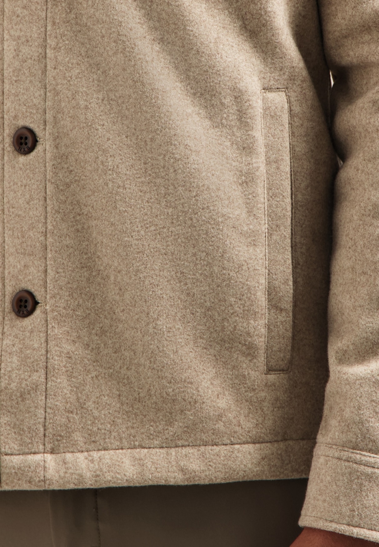 NO EXCESS Langarmhemd »No Excess Meliertes Overshirt«