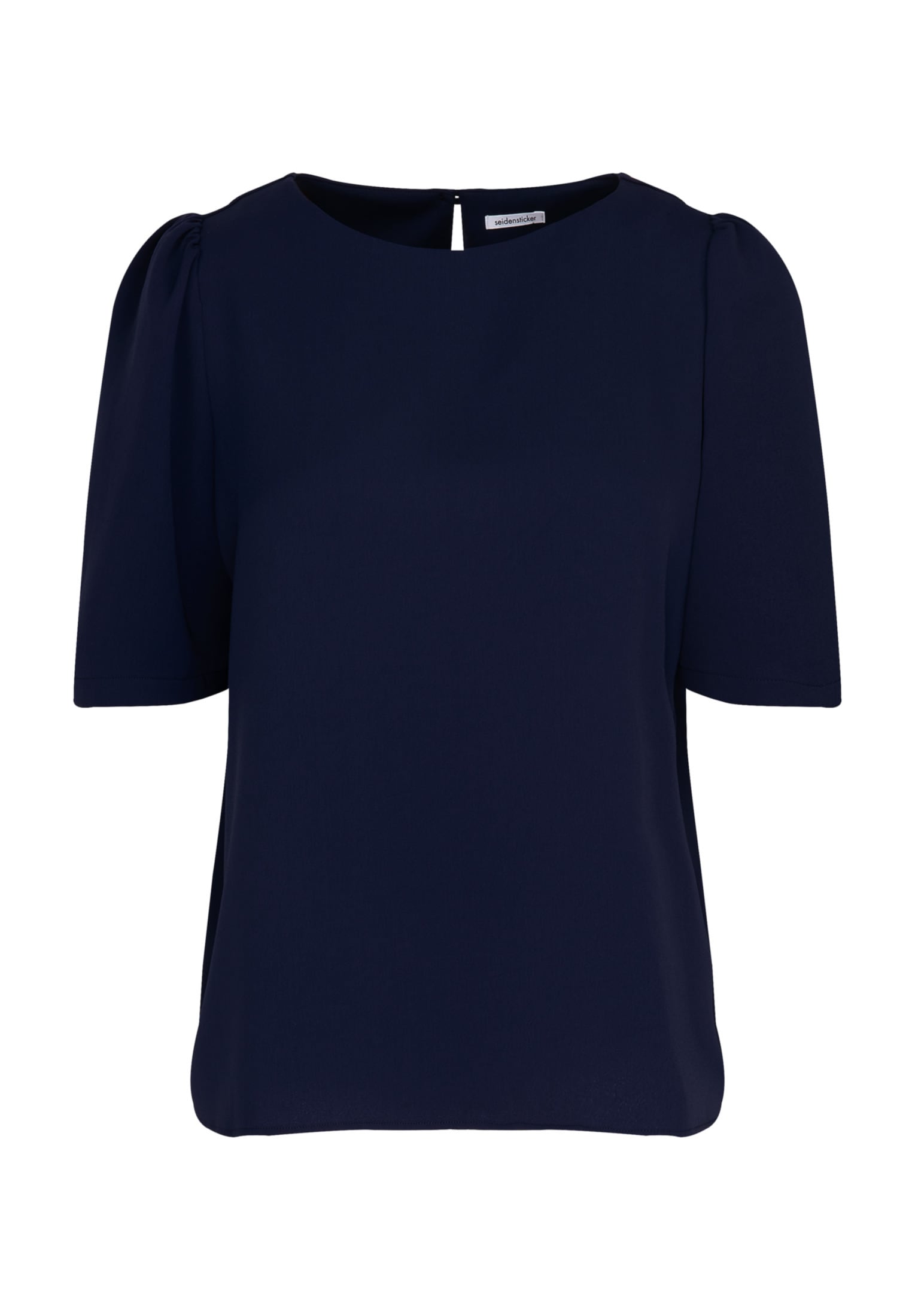 seidensticker Shirtbluse »Schwarze Rose«, Kurzarm U-Boot Uni