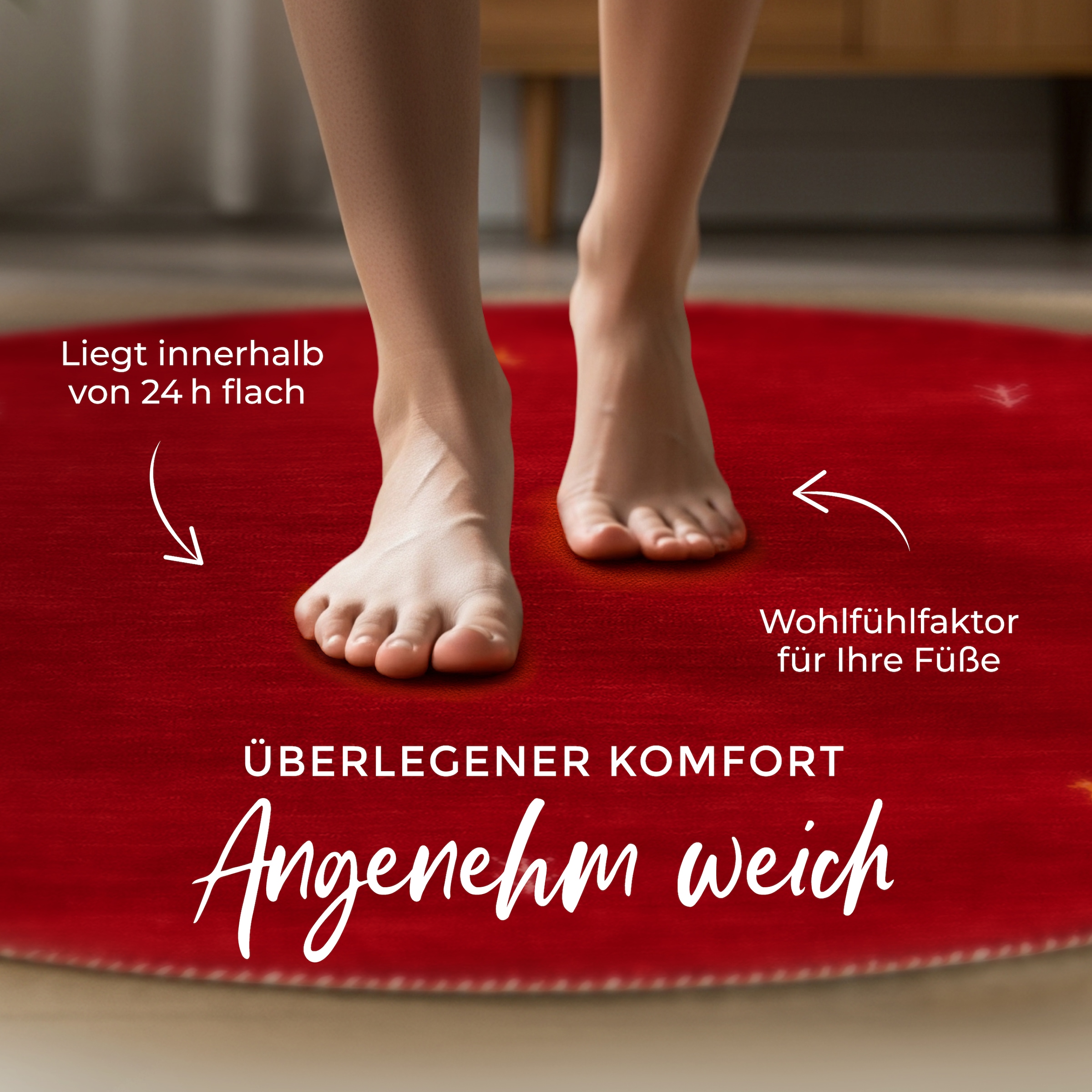 carpetfine Wollteppich »Gabbeh Uni« rund 15 mm Höhe reine Wolle handgewebt, Gabbeh Tiermotiv warmes Raumklima viele Größen