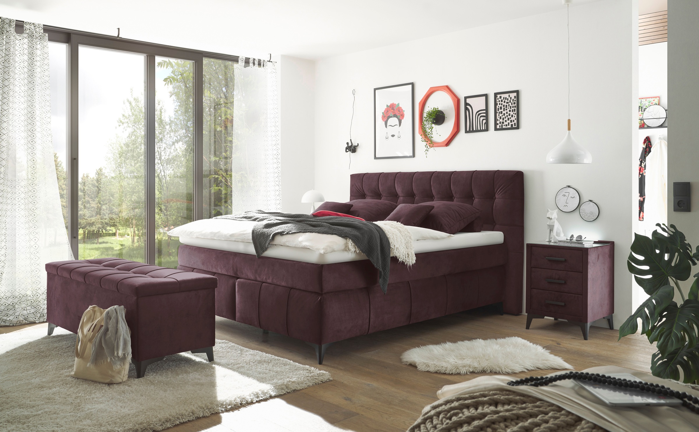 ED Exciting Design Oregon Storage Bench Purple 139cm 3