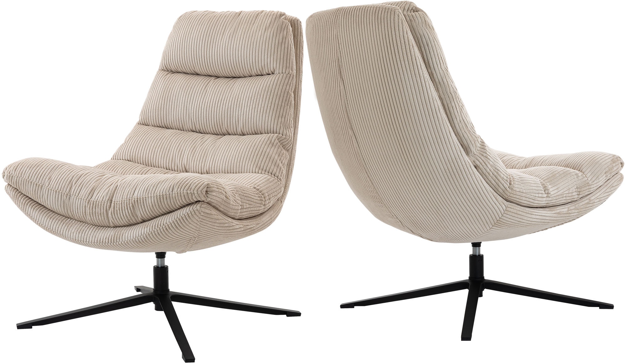 Duo Collection Relaxsessel »Porto« 360° drehbar, doppelte Polsterung, mit Hocker, bis 115 kg belastbar