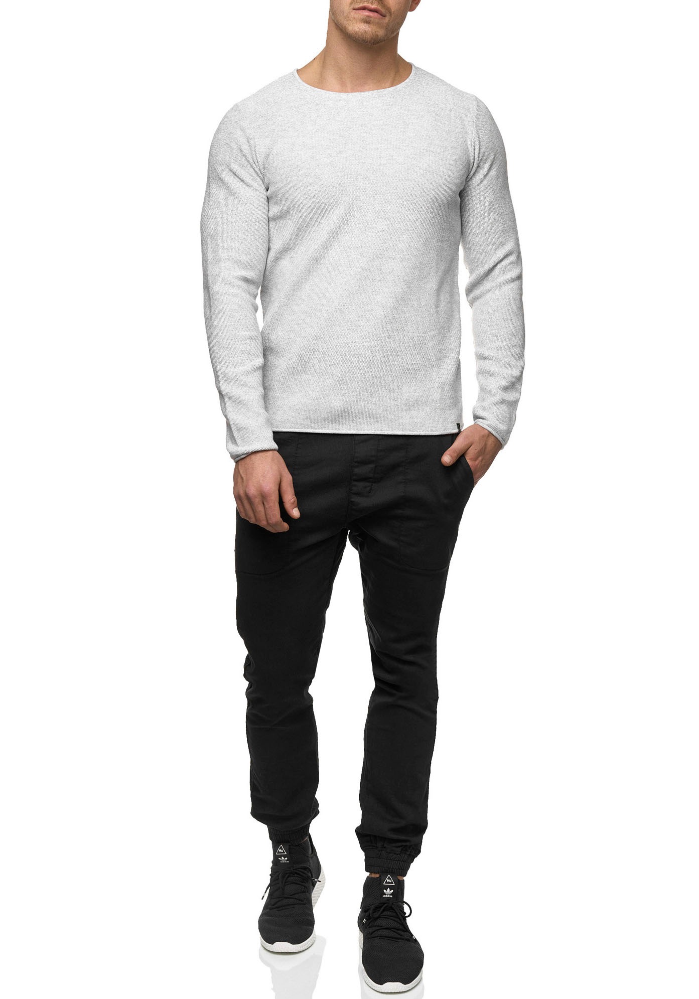 Indicode Kristian Crew Neck Sweater White Size S 3
