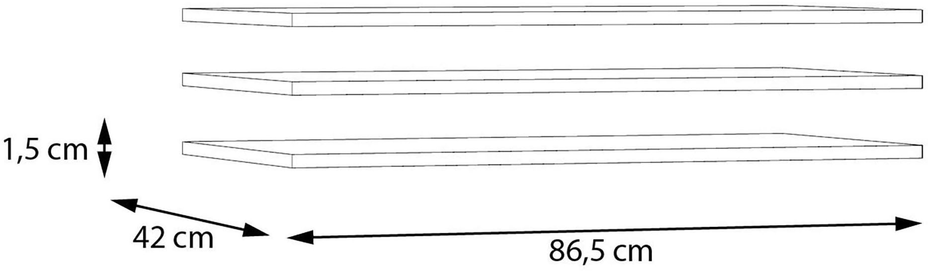 FORTE Einlegeboden Set, 3 Stk. tlg. Einlegeboden 3er Set, optional bestellbar, Textilstruktur