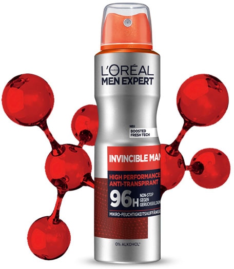 L'ORÉAL PARIS MEN EXPERT Deo-Spray »Deo Spray Invincible Man 96h«, (Packung, 6 tlg.), mit hoher Zuverlässigkeit