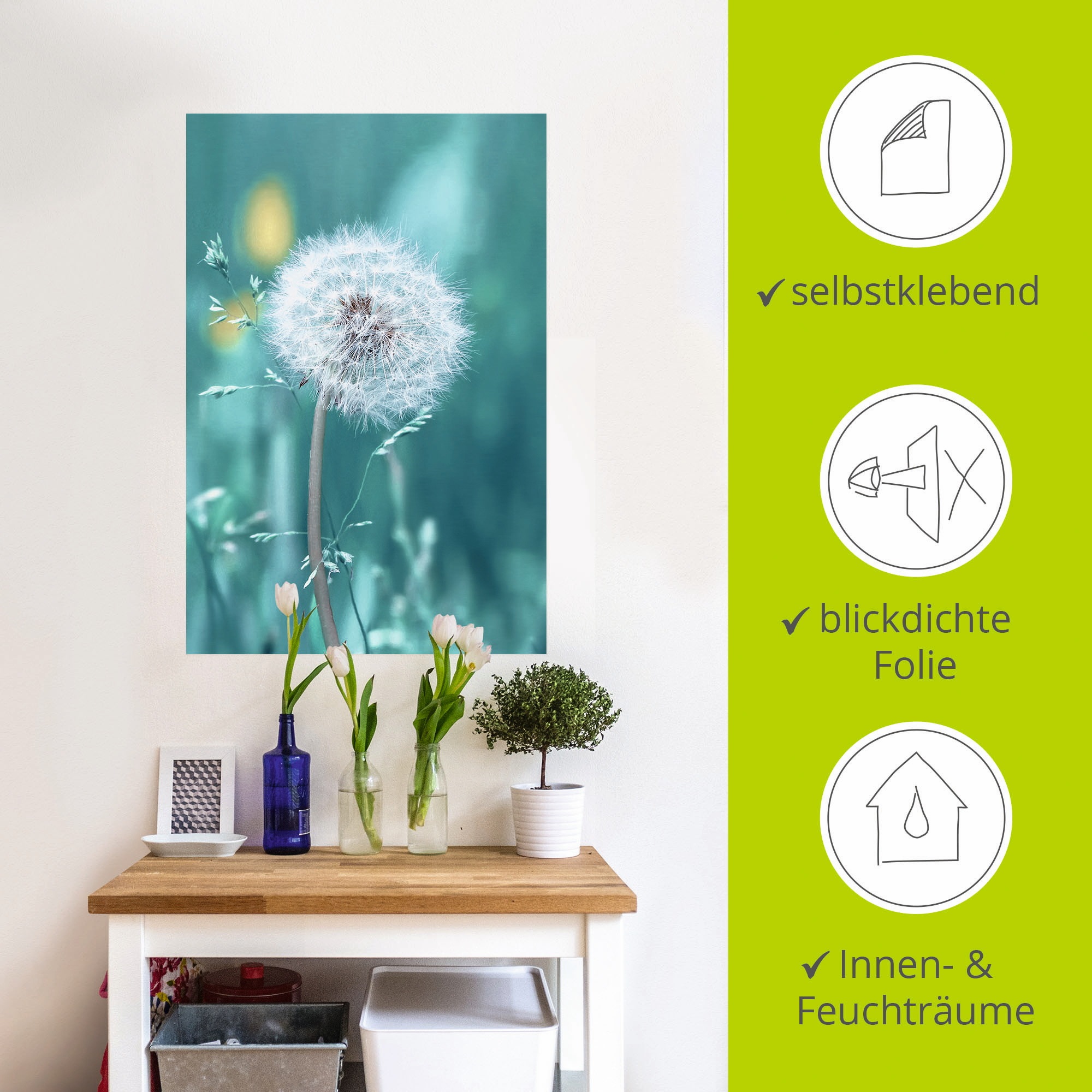 Artland Wandbild »Pusteblume«, Blumen, (1 St.), als Leinwandbild, Poster, Wandaufkleber in verschied. Größen