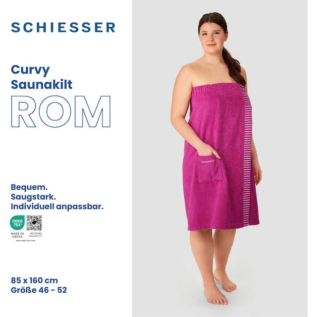 Schiesser Sarong »Saunakilt Rom für Damen aus saugstarkem Baumwoll-Frottier«,  (1 St.), mit Streifen-Akzent und Logostickerei | BAUR