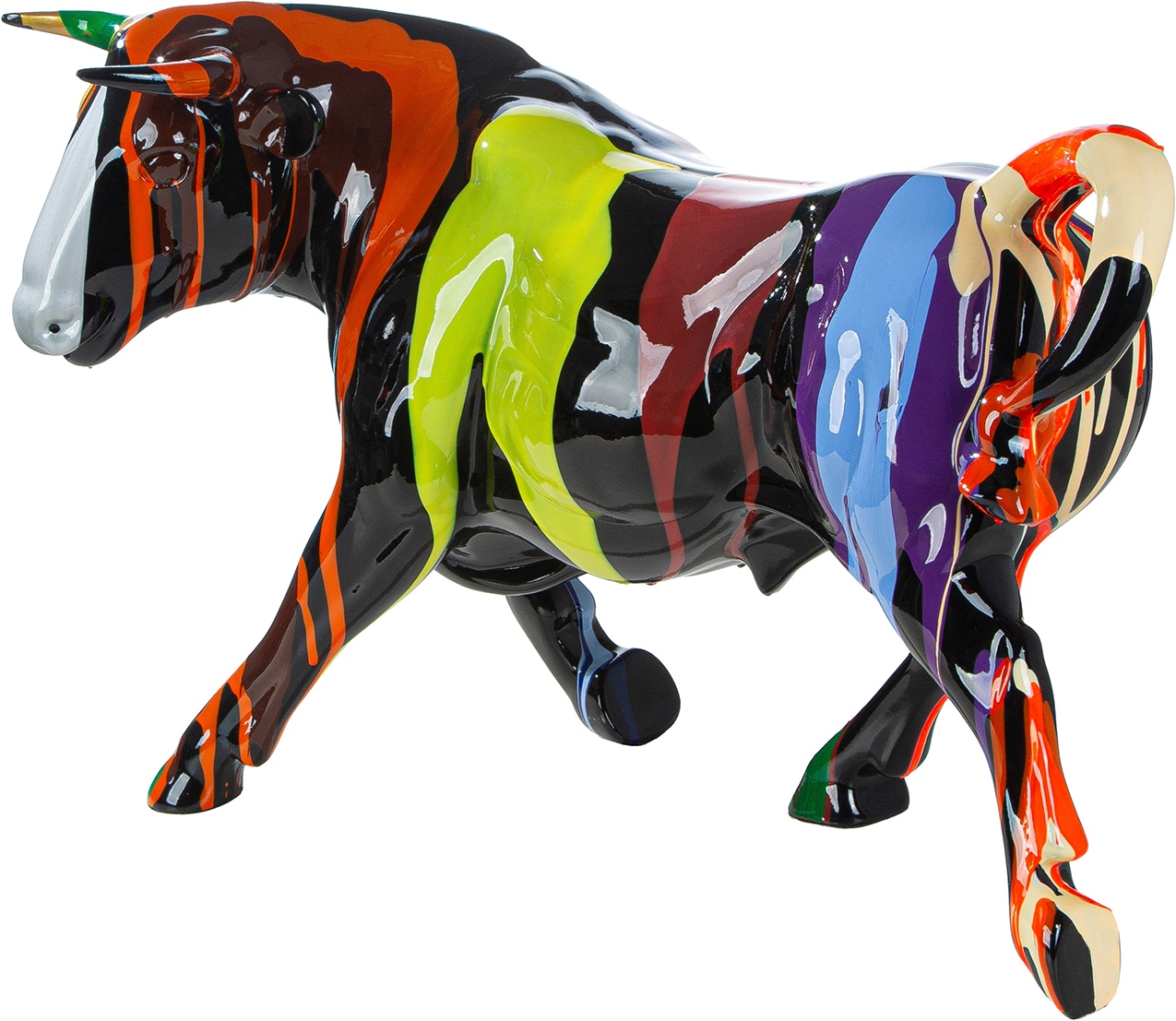 GILDE Skulptur »Figur Stier Colorox mehrfarbig« Tierfigur Kunstfigur Pop-Art-Stil Designobjekt Sammlerfigur