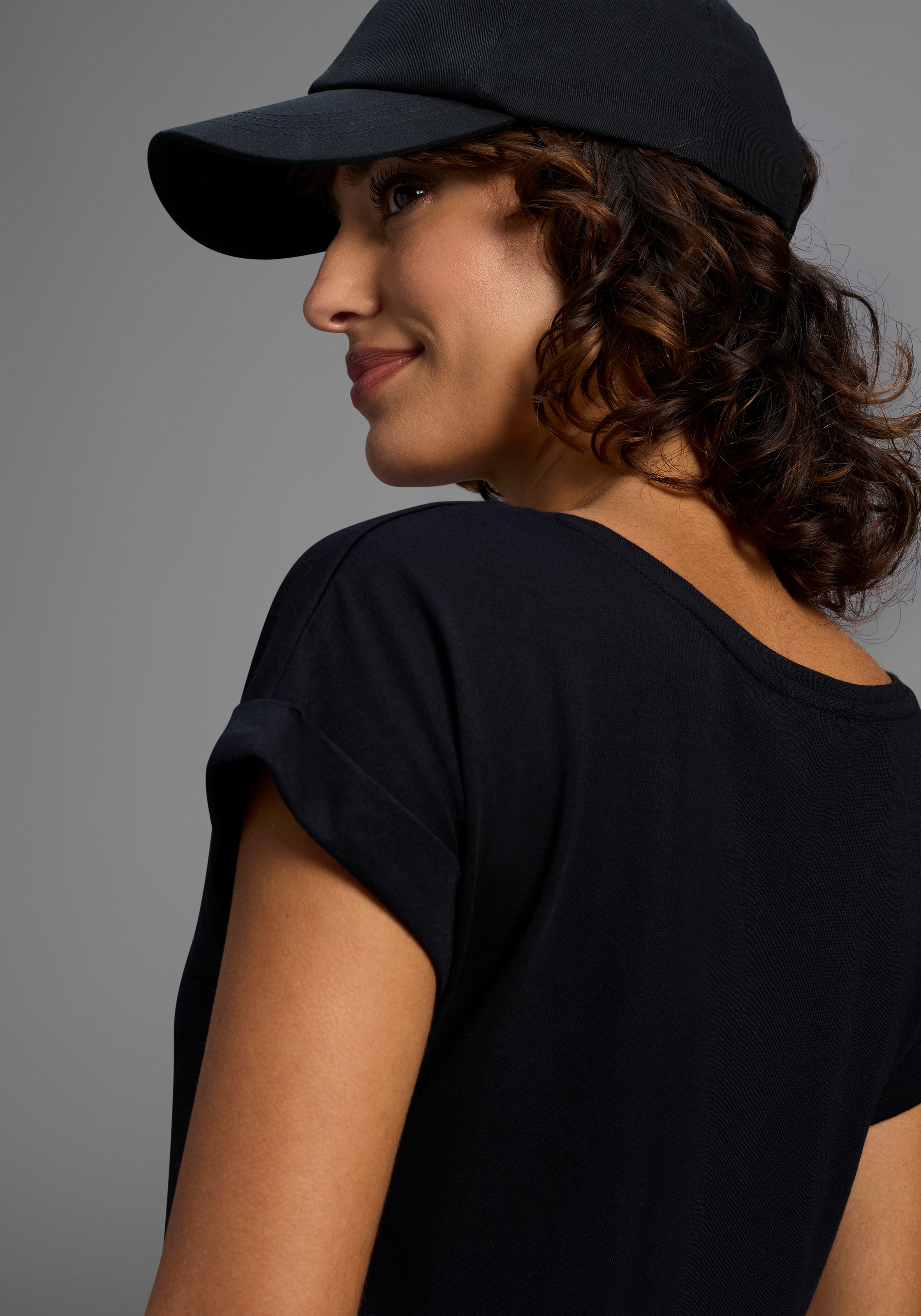 Thumbnail - Flashlights T-Shirt Kurzarm, Saum mit Gummibund, Rundhalsausschnitt