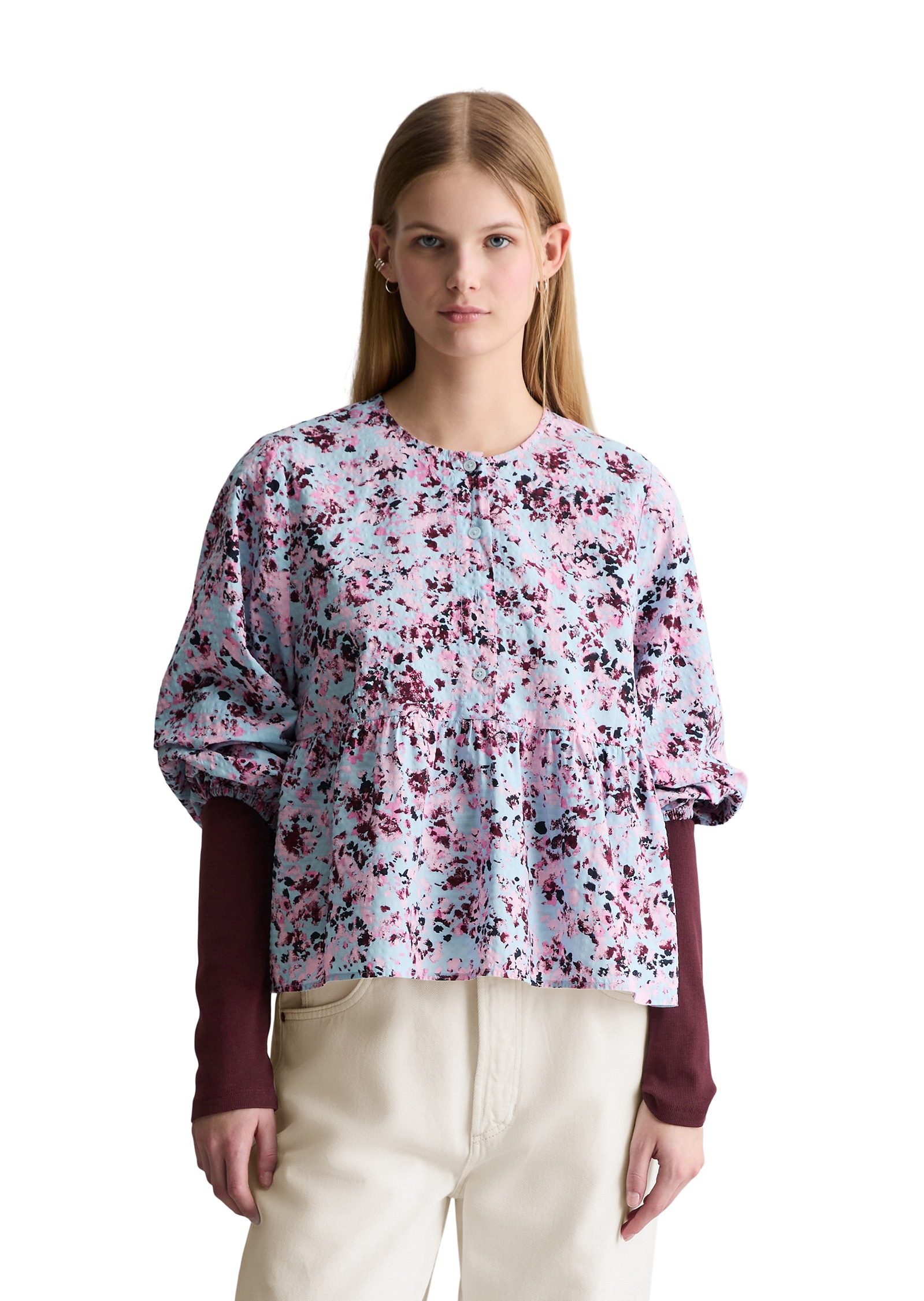 Marc OPolo DENIM Langarmbluse "aus bedrucktem Viskose-Mix" günstig online kaufen