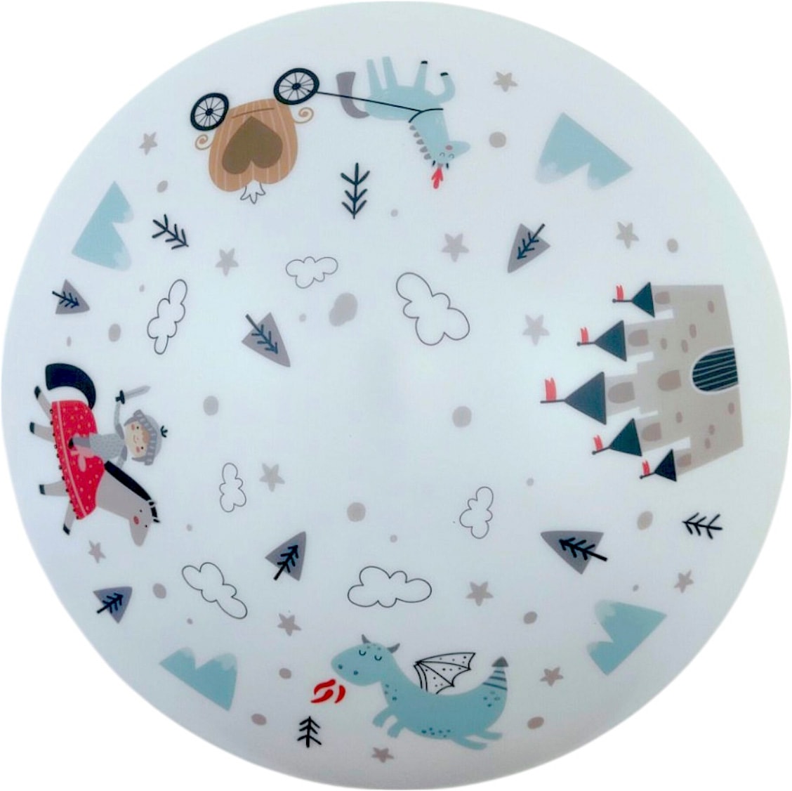 niermann Deckenleuchte »Kinderlampe mit Motiv "Ritter Theo", Kinderzimmer« E27 1 Stk. bruchsichere Deckenschale