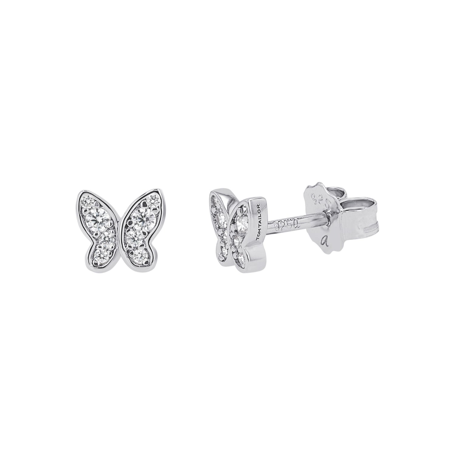 TOM TAILOR Paar Ohrstecker »Schmuck Geschenk Silber 925 Schmetterling« mit Zirkonia (synth.)