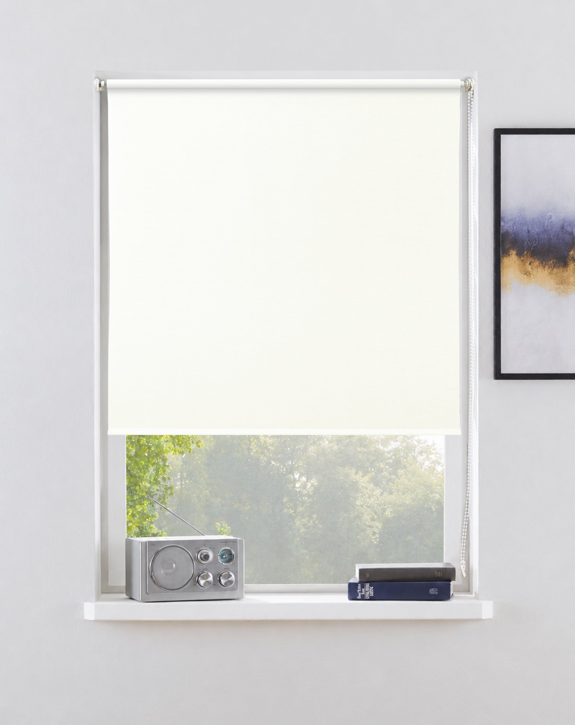 OTTO home Rollo "NELLIA" Lichtschutz Sichtschutz ohne Bohren freihängend Klemmfix, Seitenzugrollo in natürlicher Leinenoptik, NEUHEIT