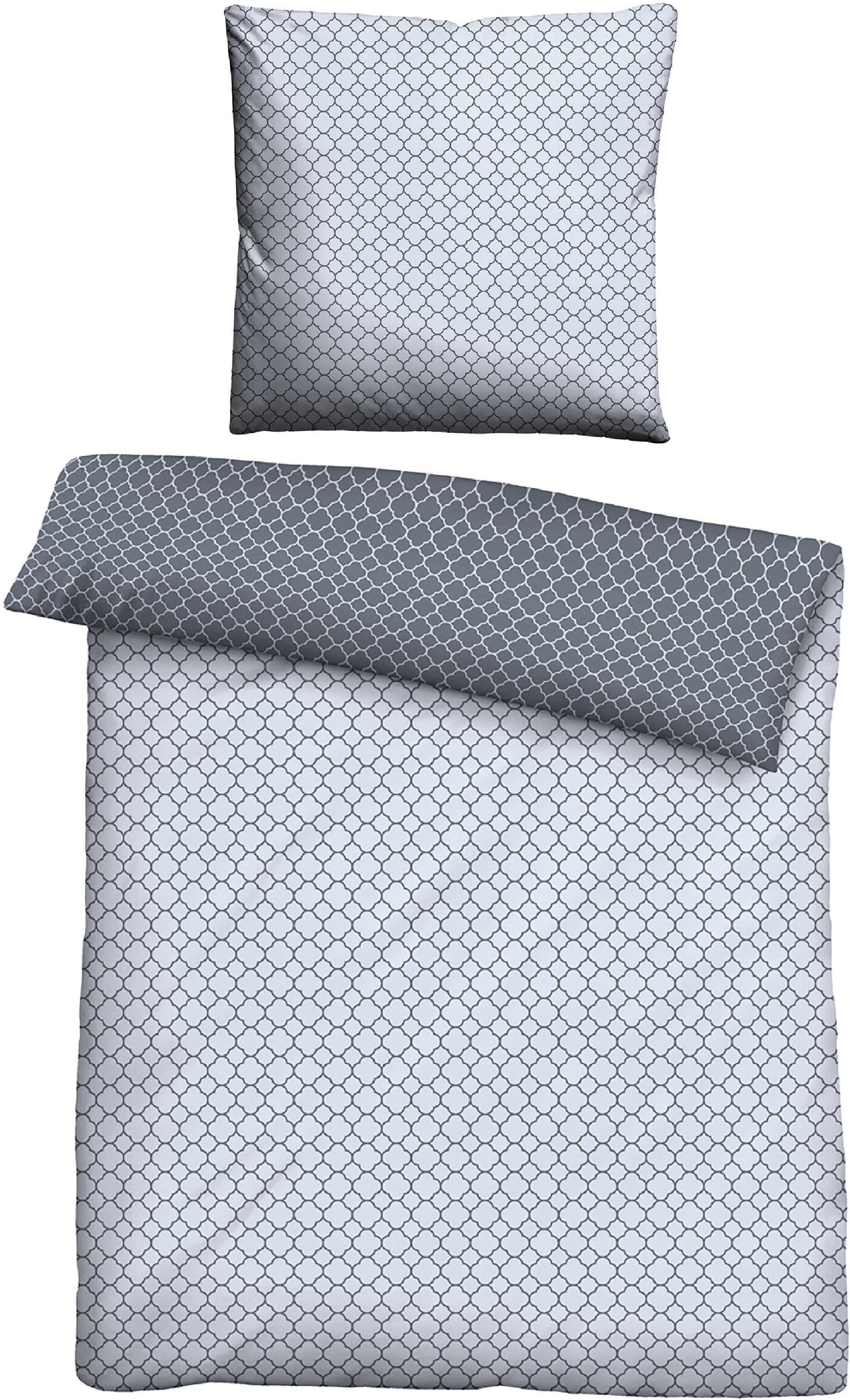 Biberna 1100000002199 "Combinate in Gr. 135x200, 155x220 oder 200x200 cm" 2 Stk. Bettwäsche aus Baumwolle, zeitlose Bettwäsche mit Wendeoptik