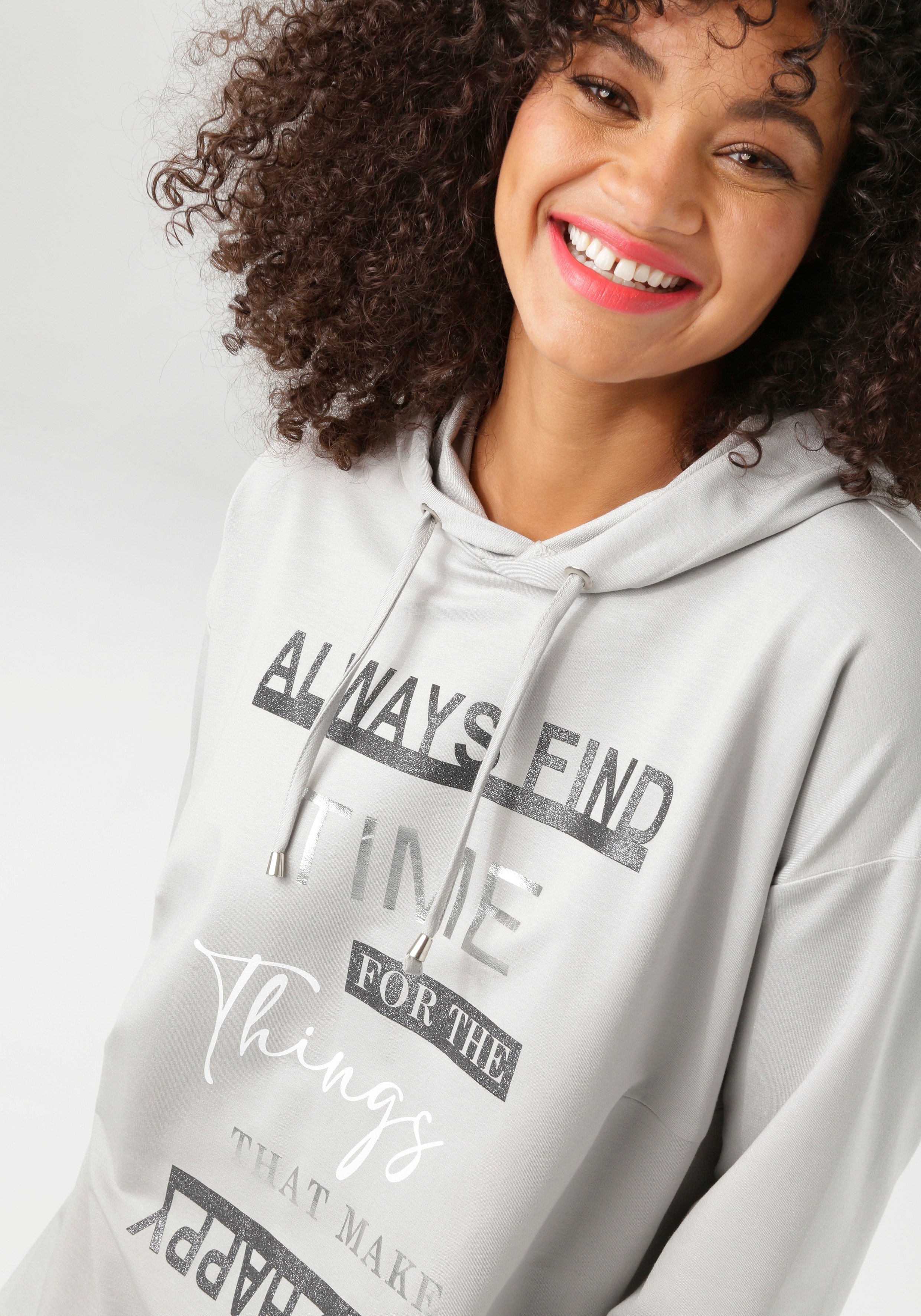 Thumbnail - Aniston PLUS Kapuzensweatshirt super bequeme Sweat-Qualität - NEUE KOLLEKTION