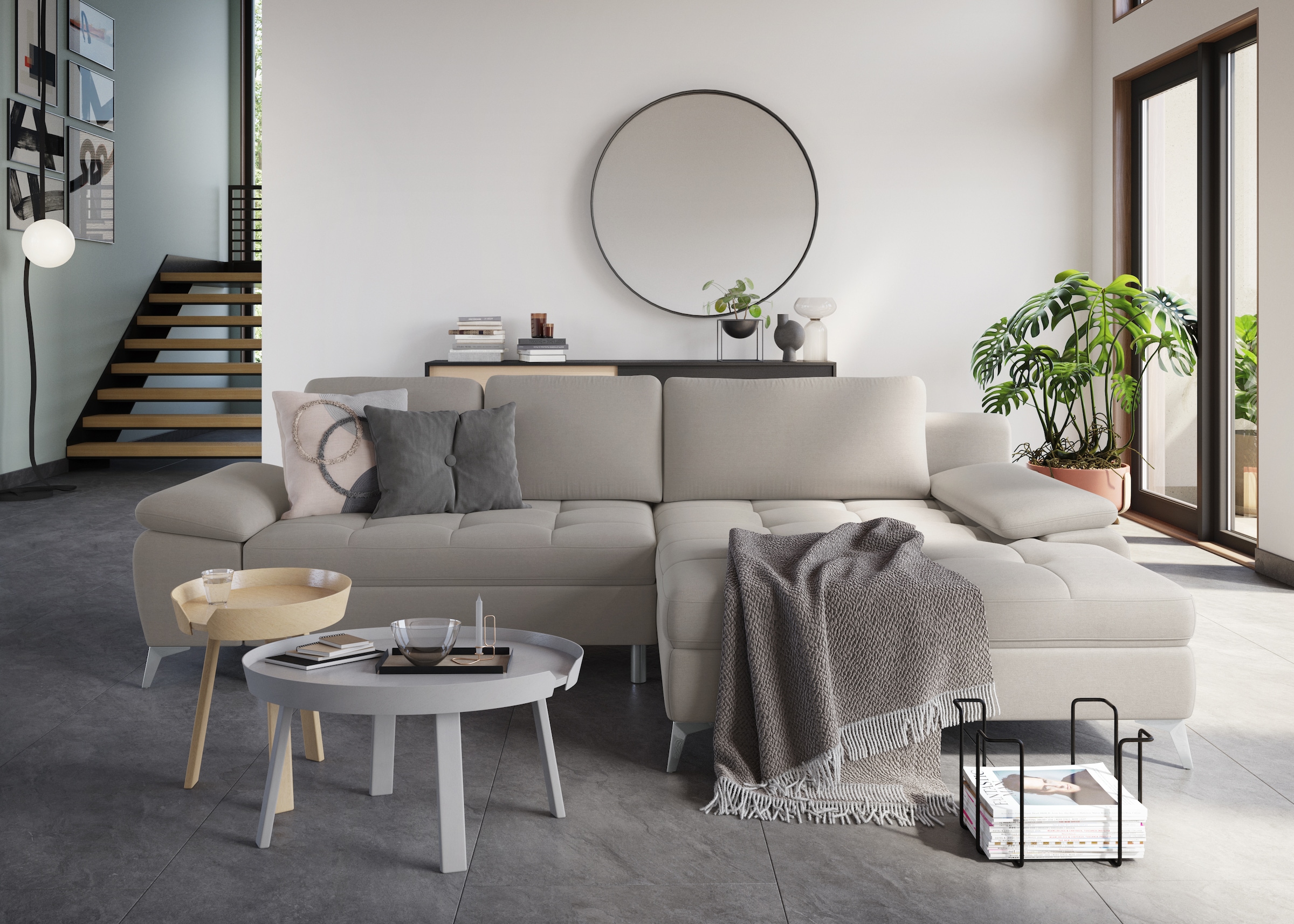 sit&more Ecksofa "Latigo L-Form" mit Mega-Recamiere, wahlweise mit Schlaffunktion und Bettkasten