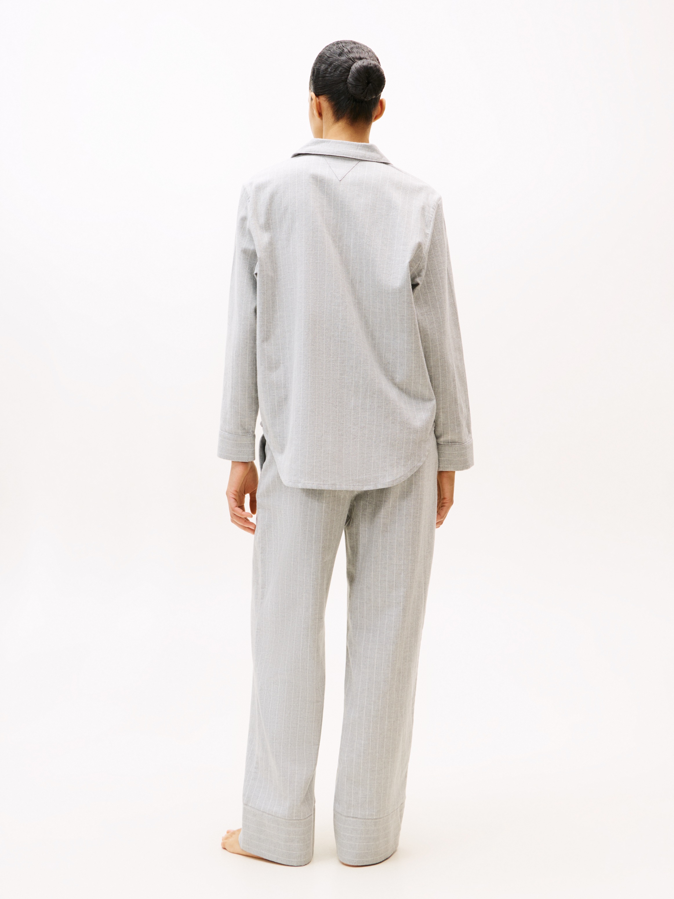 Tommy Hilfiger Underwear Pyjama 2 Stk. tlg., mit Fischgrät-Streifen, aus Flanell, relaxed fit