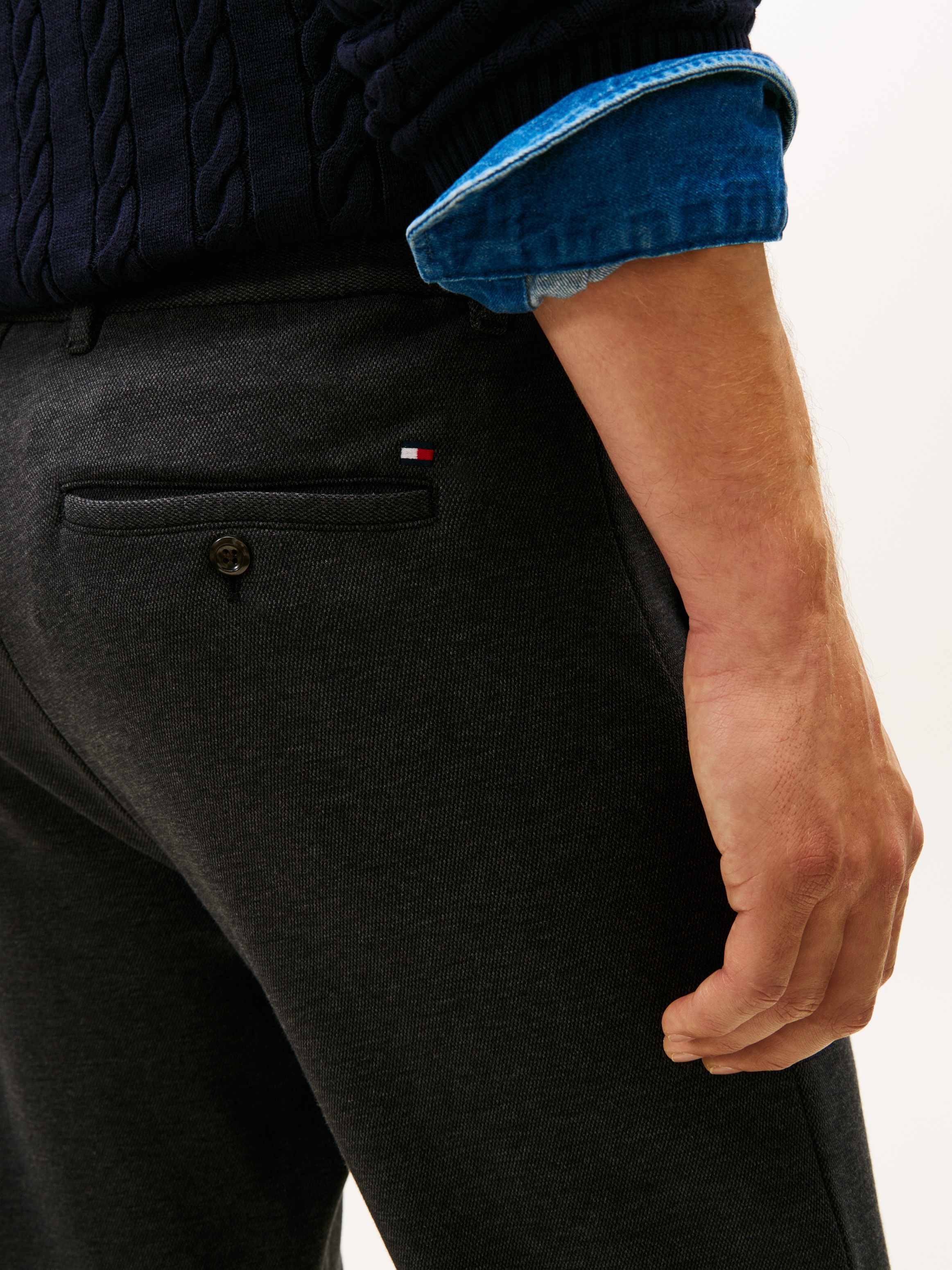 Tommy Hilfiger Stoffhose "HARLEM TWO TONE" Pique, tapered fit günstig online kaufen