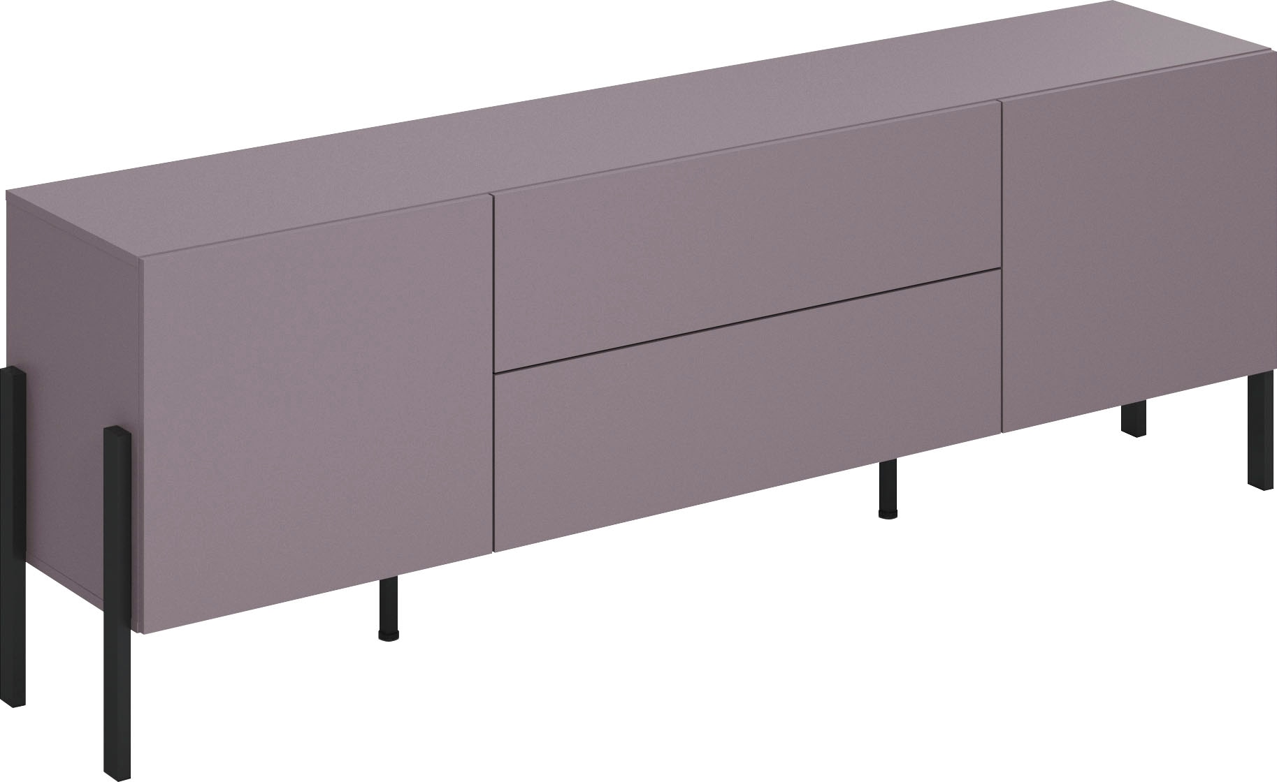 INOSIGN Lowboard "Jukon,Breite 200 cm, moderne grifflose TV-Kommode,2 Türen/2 Schubladen", TV-Schrank mit viel Stauraum,