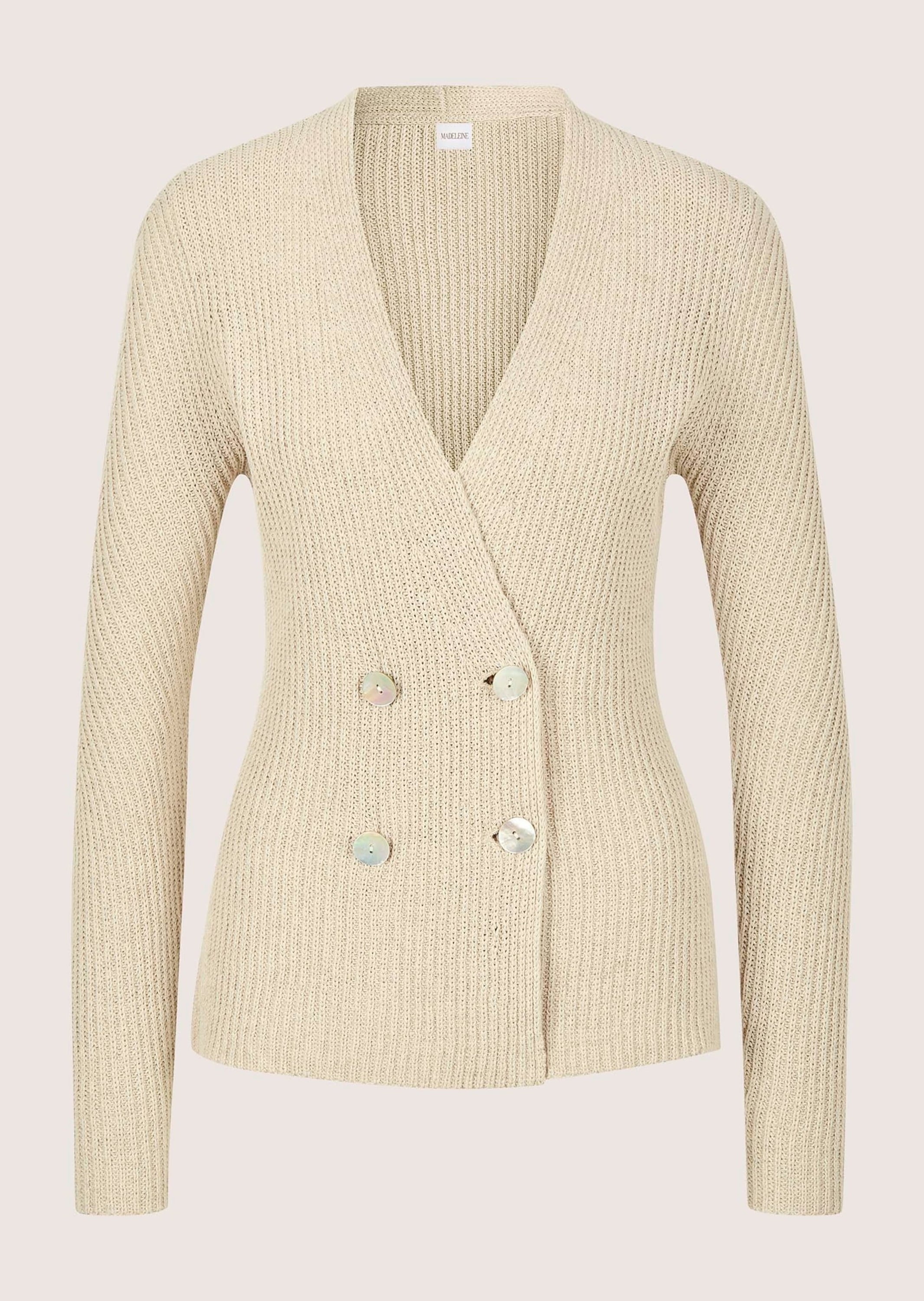 MADELEINE Strickjacke "Strickblazer Edle Strickjacke als Doppelreiher, V-Au günstig online kaufen