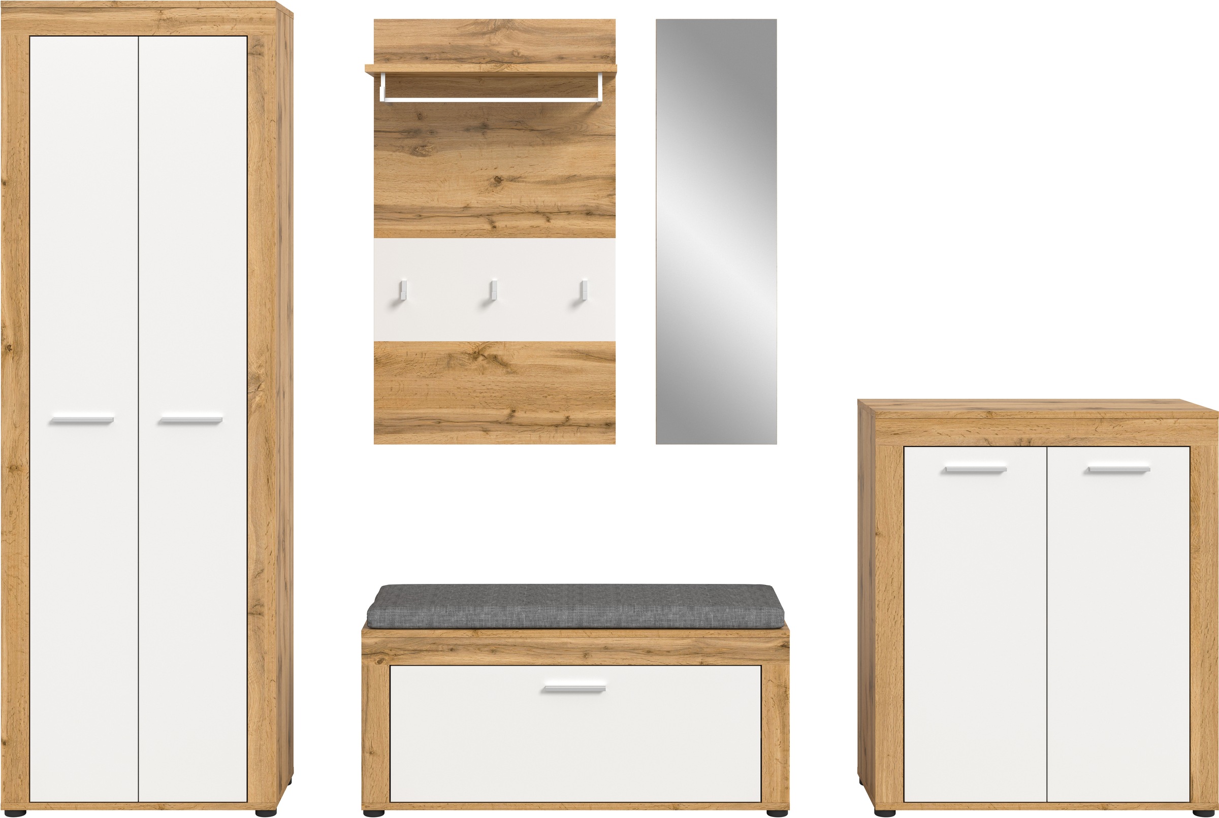 INOSIGN Garderoben-Set, (Set, 6 St.), Aosta, Höhe 191 cm, Garderobenset, Flur, Diele