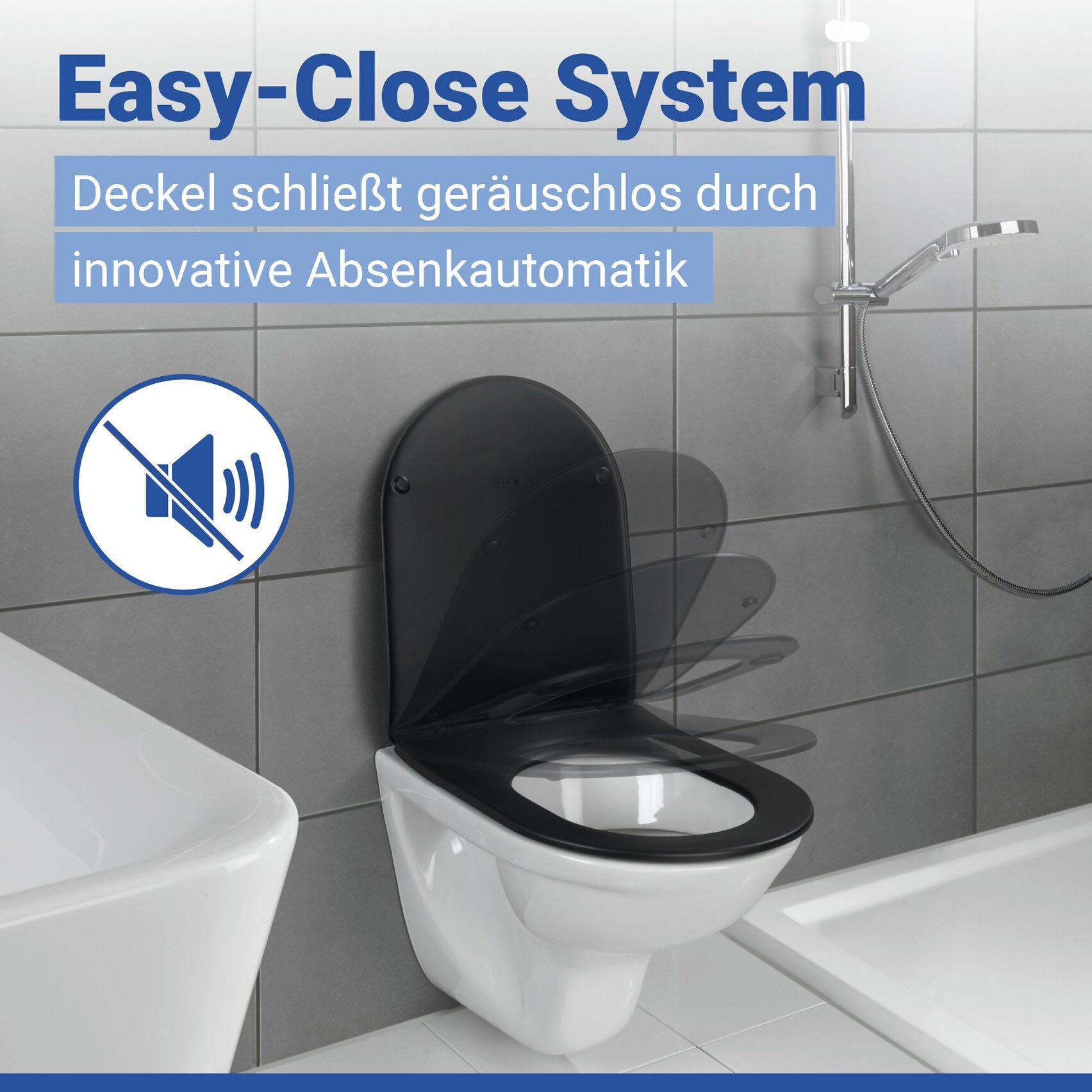 WENKO WC-Sitz »Modell Galati« Toilettensitz aus Duroplast, ultraflach, D-Form, mit Absenkautomatik