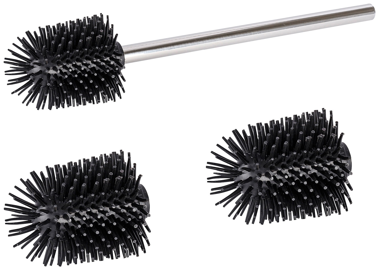 WENKO WC-Reinigungsbürste Set 3 aus Edelstahl  Silikon Durchmesser 7,5 cm, günstig online kaufen