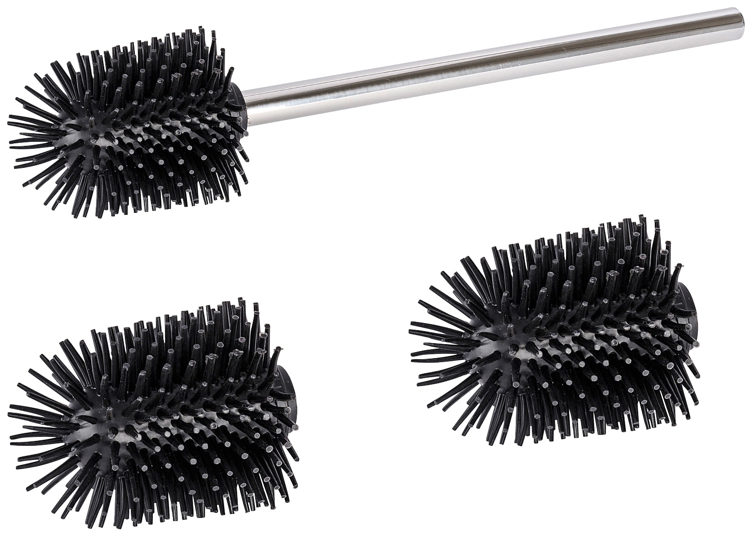 WENKO WC-Reinigungsbürste Set 3 Stk. aus Edelstahl  Silikon Durchmesser 7,5 günstig online kaufen