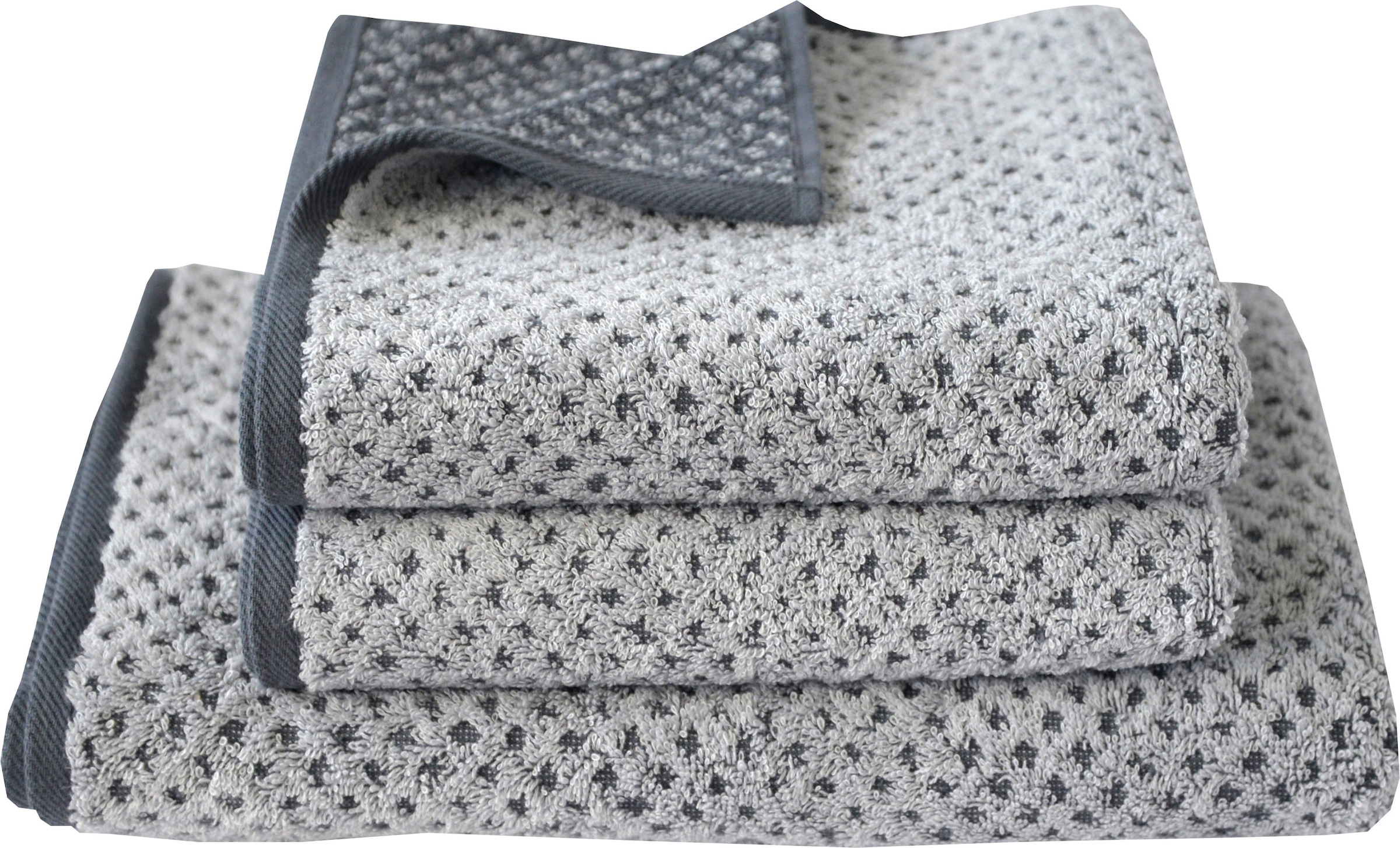 Dyckhoff Handtuch Set "Golden Shades Rhombus" 3 Stk. Walkfrottier 2 Handtüc günstig online kaufen