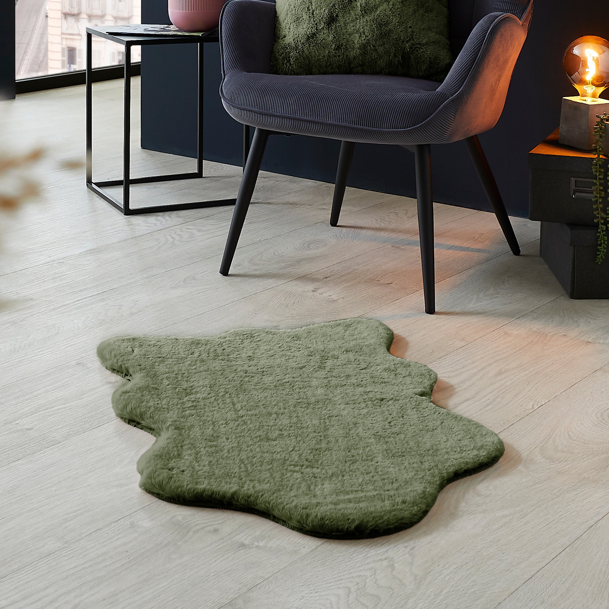 LUXOR living Fellteppich »Novara«, fellförmig, 30 mm Höhe, Kunstfell, weiche Kaninchenfell-Haptik, waschbar, auch als 2er Set