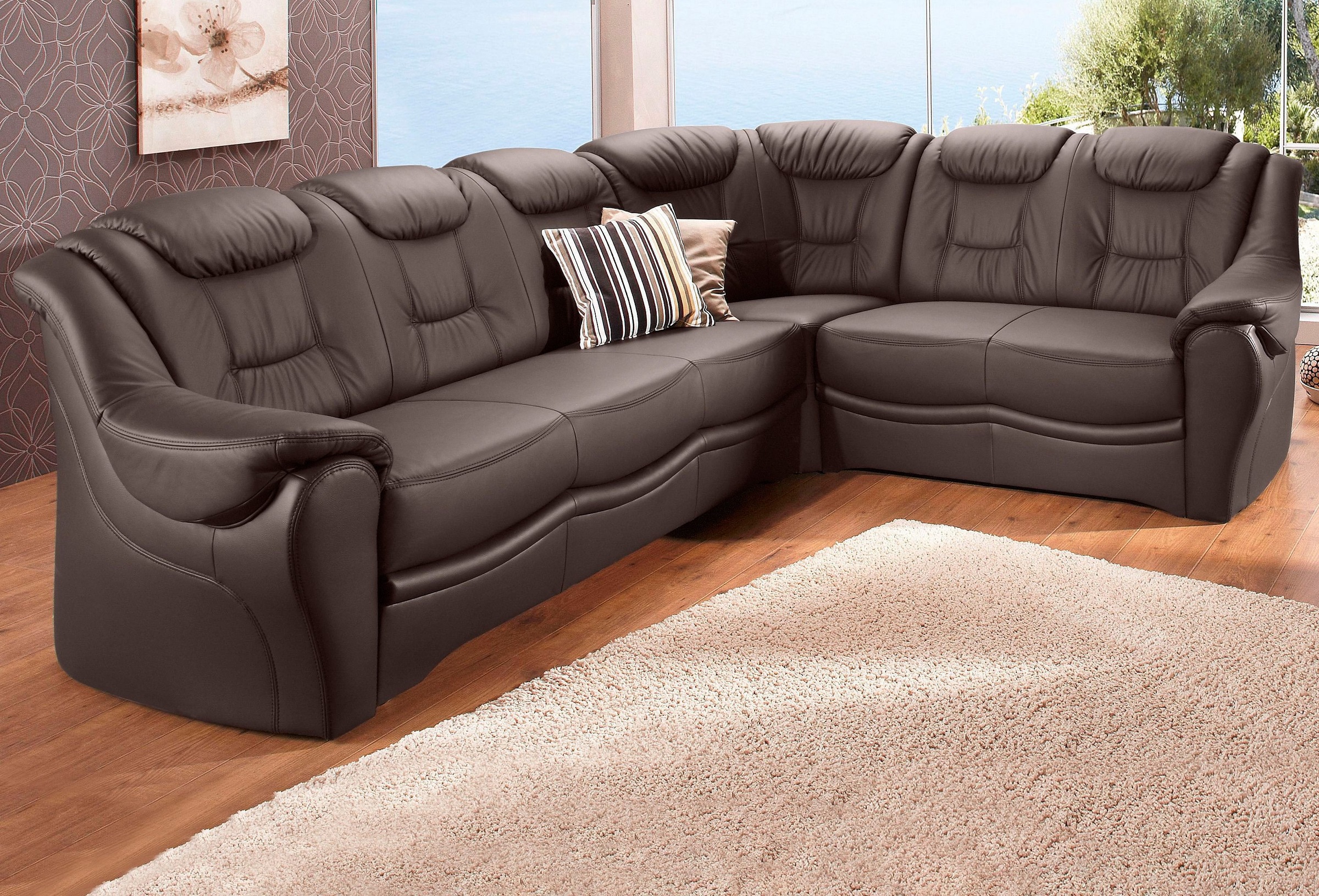 sit&more Ecksofa "Bellevue L-Form, B: 265 cm, Bettfunktion optional, Federkernpolsterung" Komfortable Sitzhöhe 44 cm, Liegefläche 120 x 198 cm bei Bettfunktion