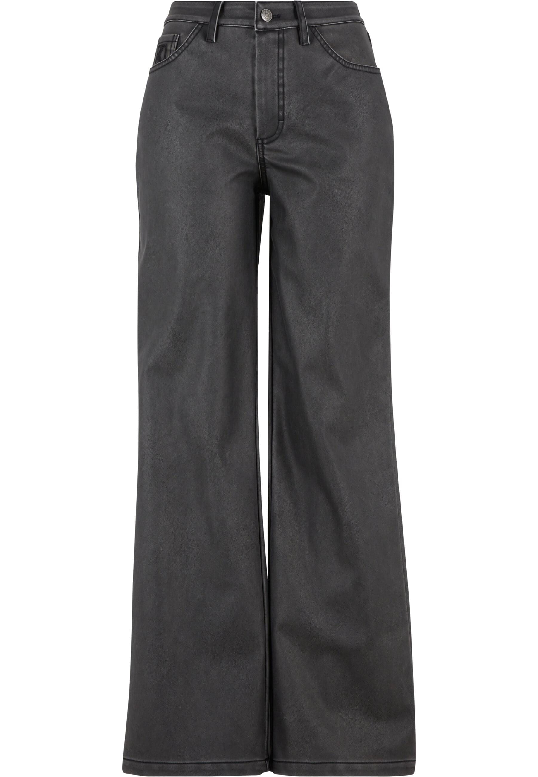 Karl Kani Stoffhose "Karl Kani Signature Pu Wide Leg Pants black", (1 tlg.) günstig online kaufen
