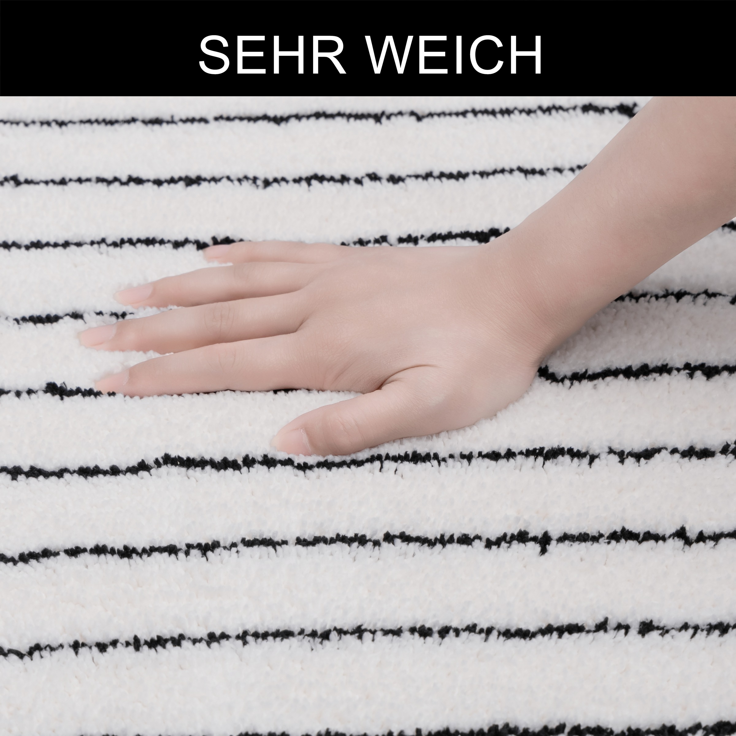 LeGer Home by Lena Gercke Badematte »Tamsin, Badvorleger, Badezimmer Teppich, Duschvorleger« Höhe 10 mm rutschhemmend beschichtet fußbodenheizungsgeeignet | schnell trocknend Streifen, modern