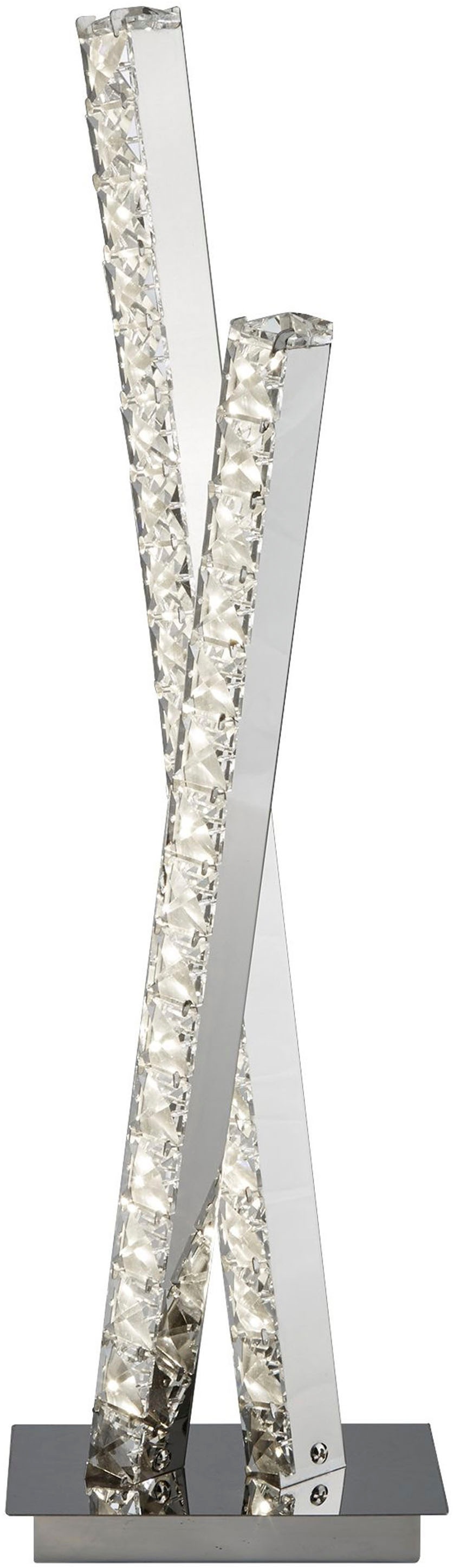 Searchlight LED Tischleuchte »Clover 2Lt LED-Tischlampe - Chrom & klarer Kristall« LED-Modul 1 Stk.