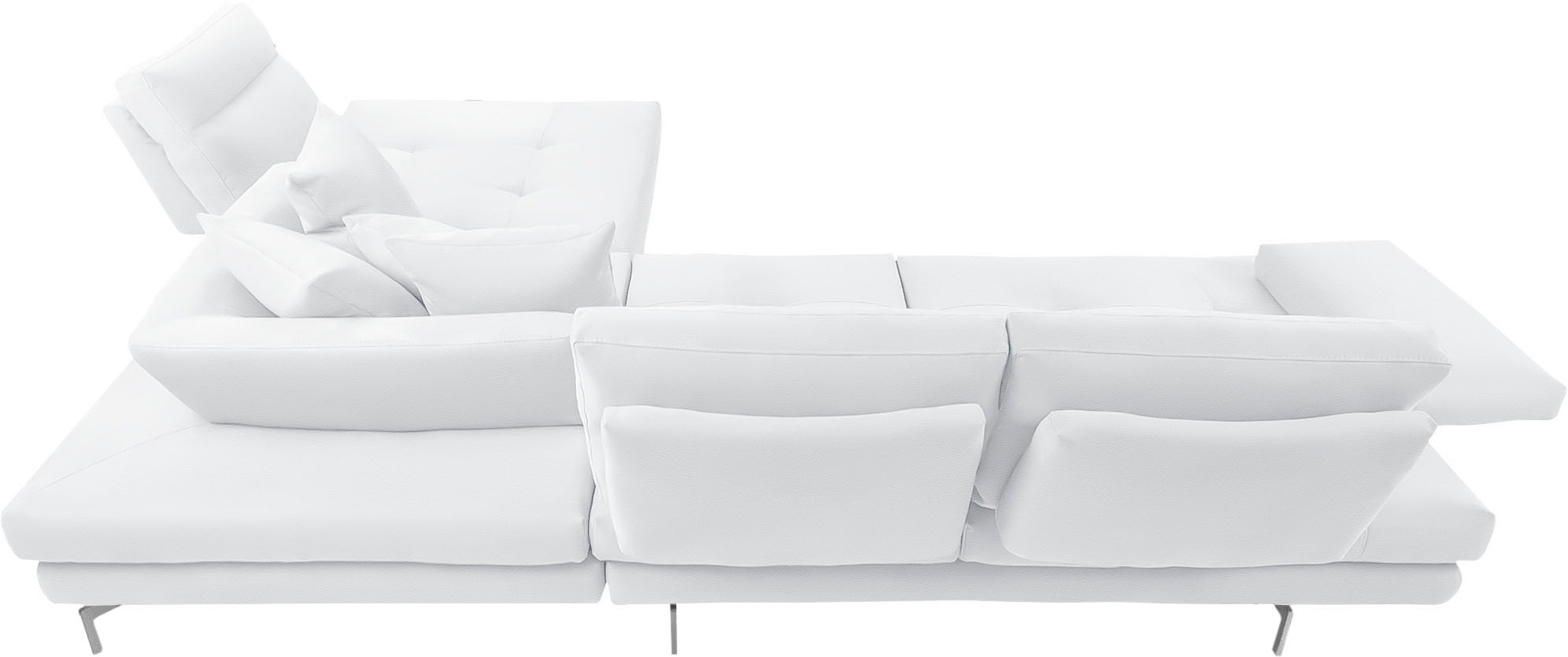 CALIA ITALIA Ecksofa »Toby Wing, L-Form, Designsofa mit sensationellem Sitzkomfort«, Sitztiefenverstell.,wahlw. mit Kissen-Set, Füße chrom glänzend