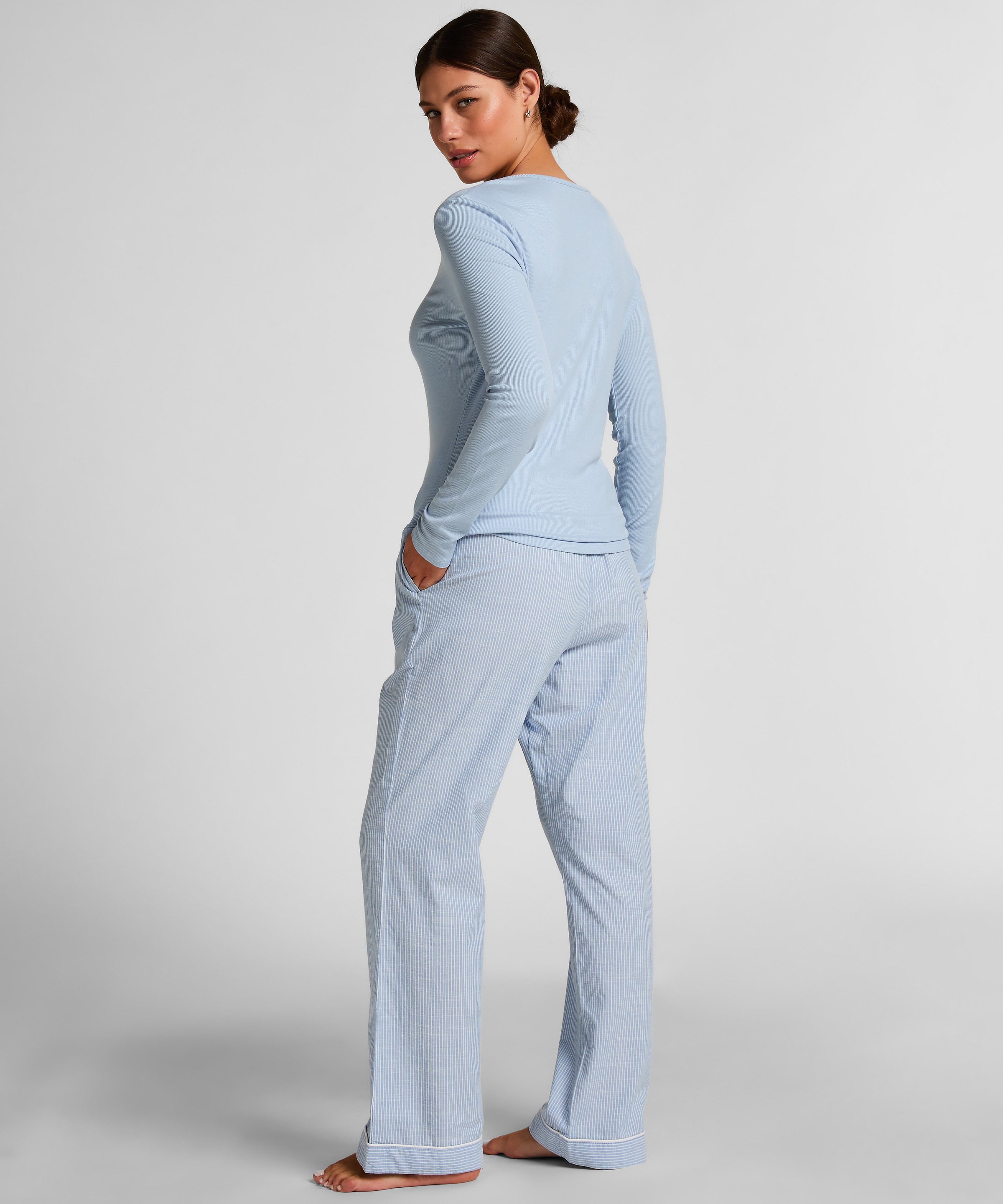 Hunkemöller Pyjama »Henley-Pyjamatop mit langen Ärmeln«