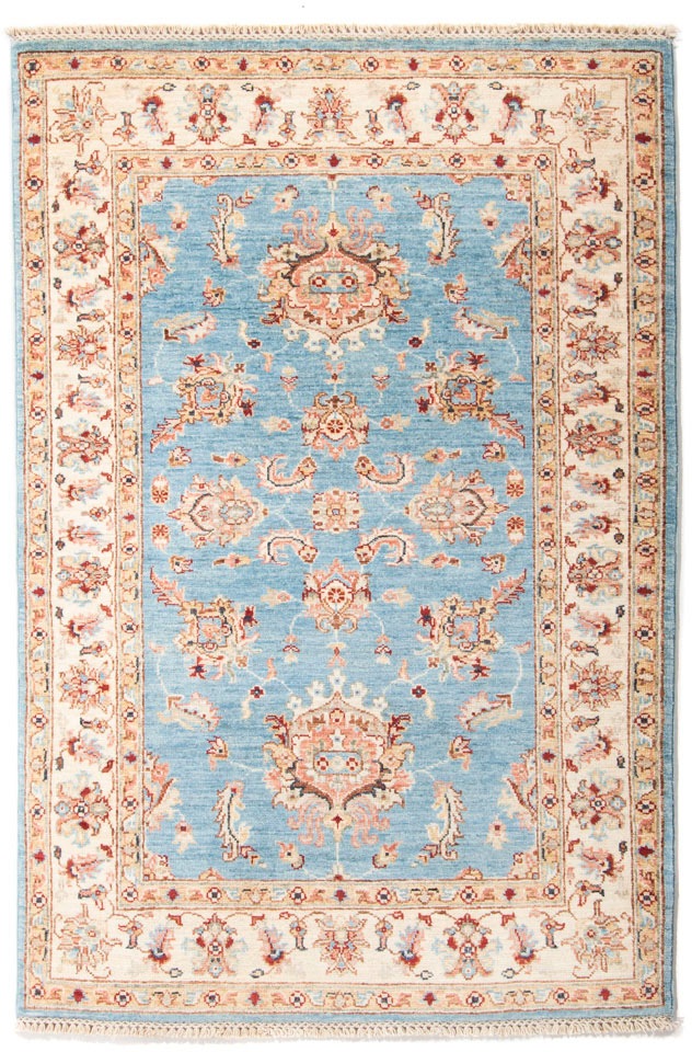morgenland Orientteppich »Ziegler - 159 x 105 cm - hellblau«, rechteckig, Wohnzimmer, Handgeknüpft, Einzelstück mit Zertifikat